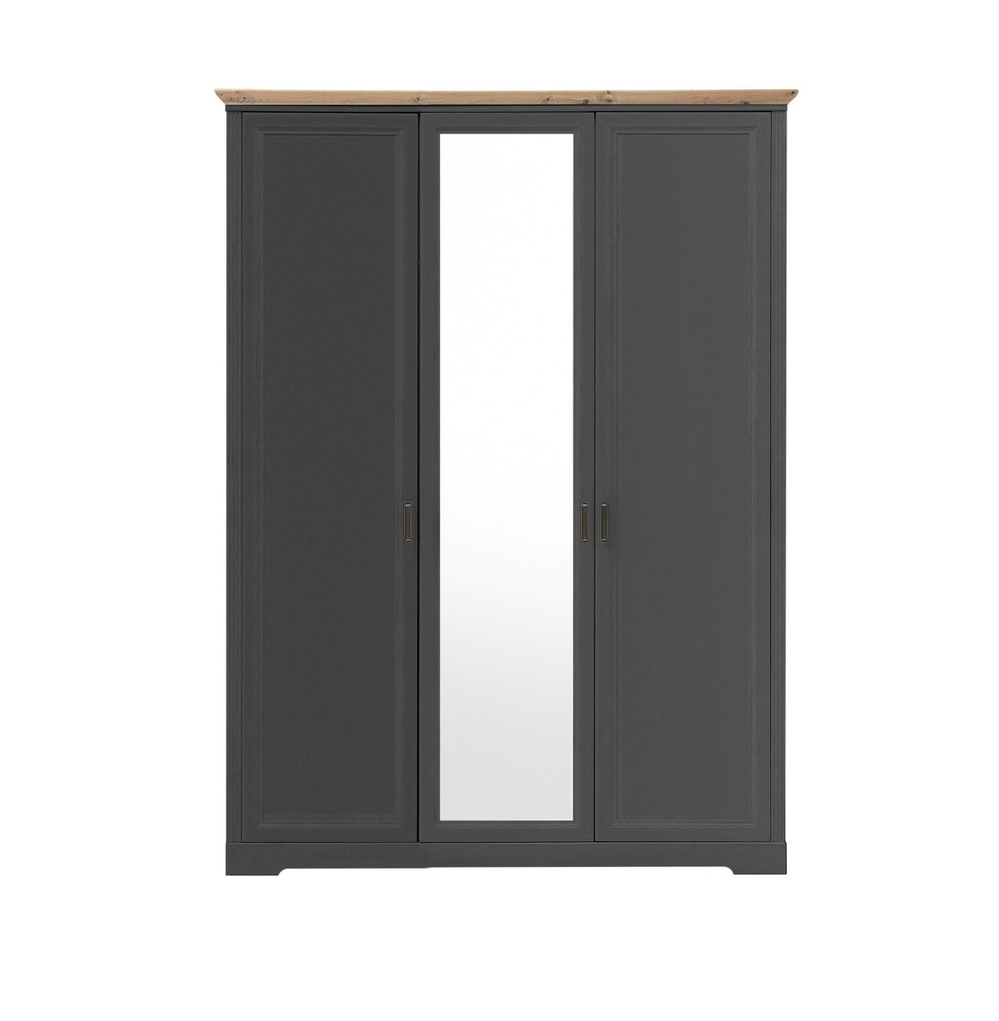 Dulap JASMIN, gri grafit/stejar artisan, PAL, cu 3 usi, 164x64x220 cm