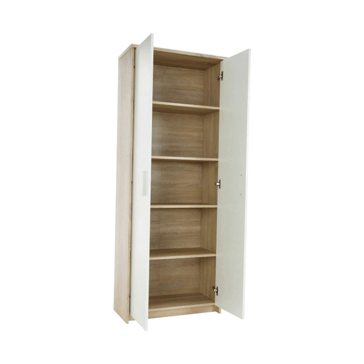 Dulap JOHAN 2 NEW 05, stejar sonoma/alb, DTD laminat, cu 2 usi, 73x34x186 cm