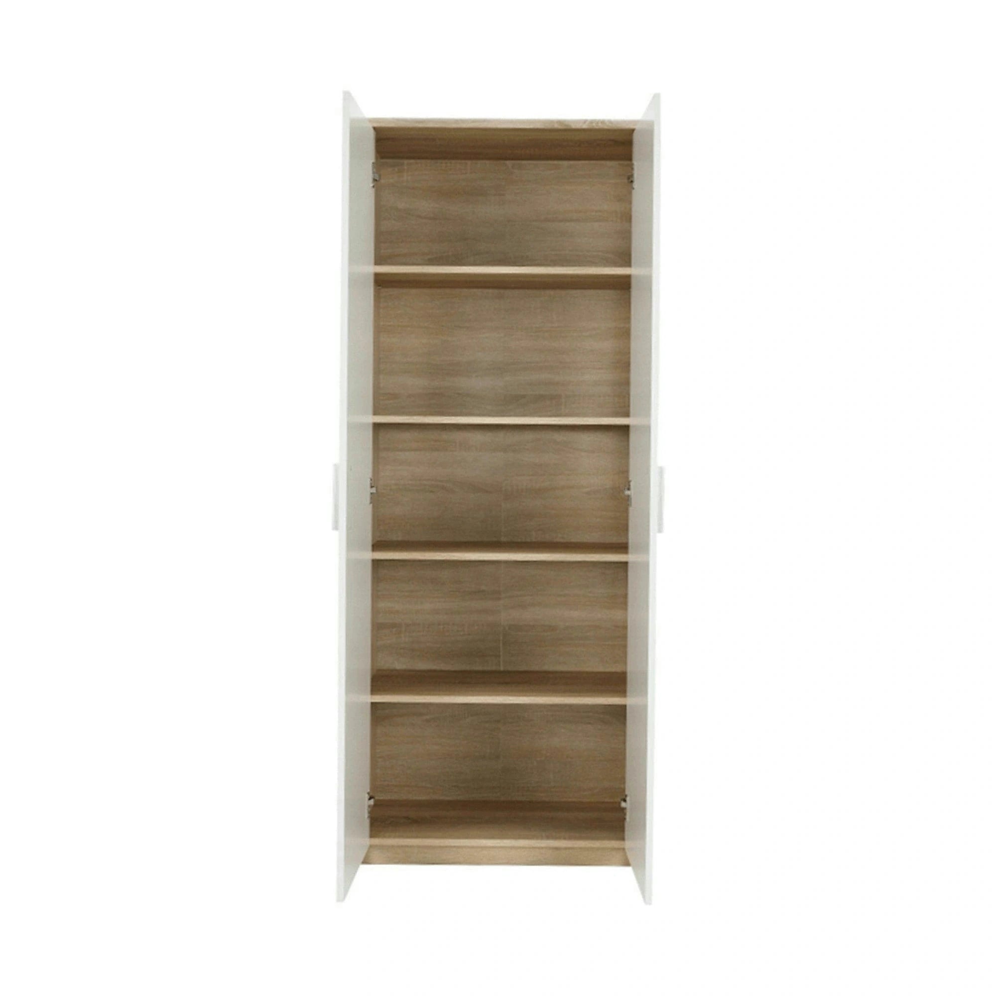 Dulap JOHAN 2 NEW 05, stejar sonoma/alb, DTD laminat, cu 2 usi, 73x34x186 cm