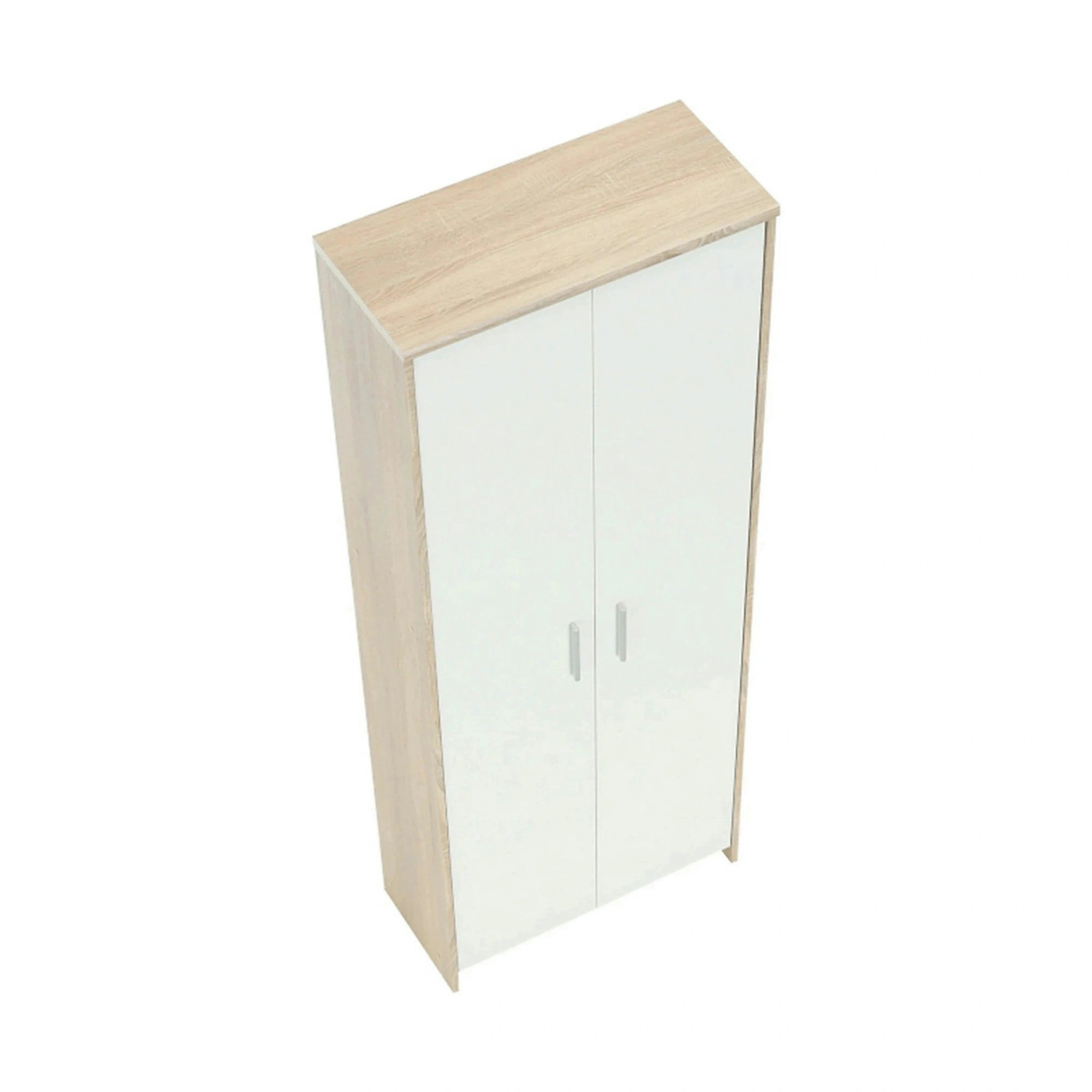 Dulap JOHAN 2 NEW 05, stejar sonoma/alb, DTD laminat, cu 2 usi, 73x34x186 cm