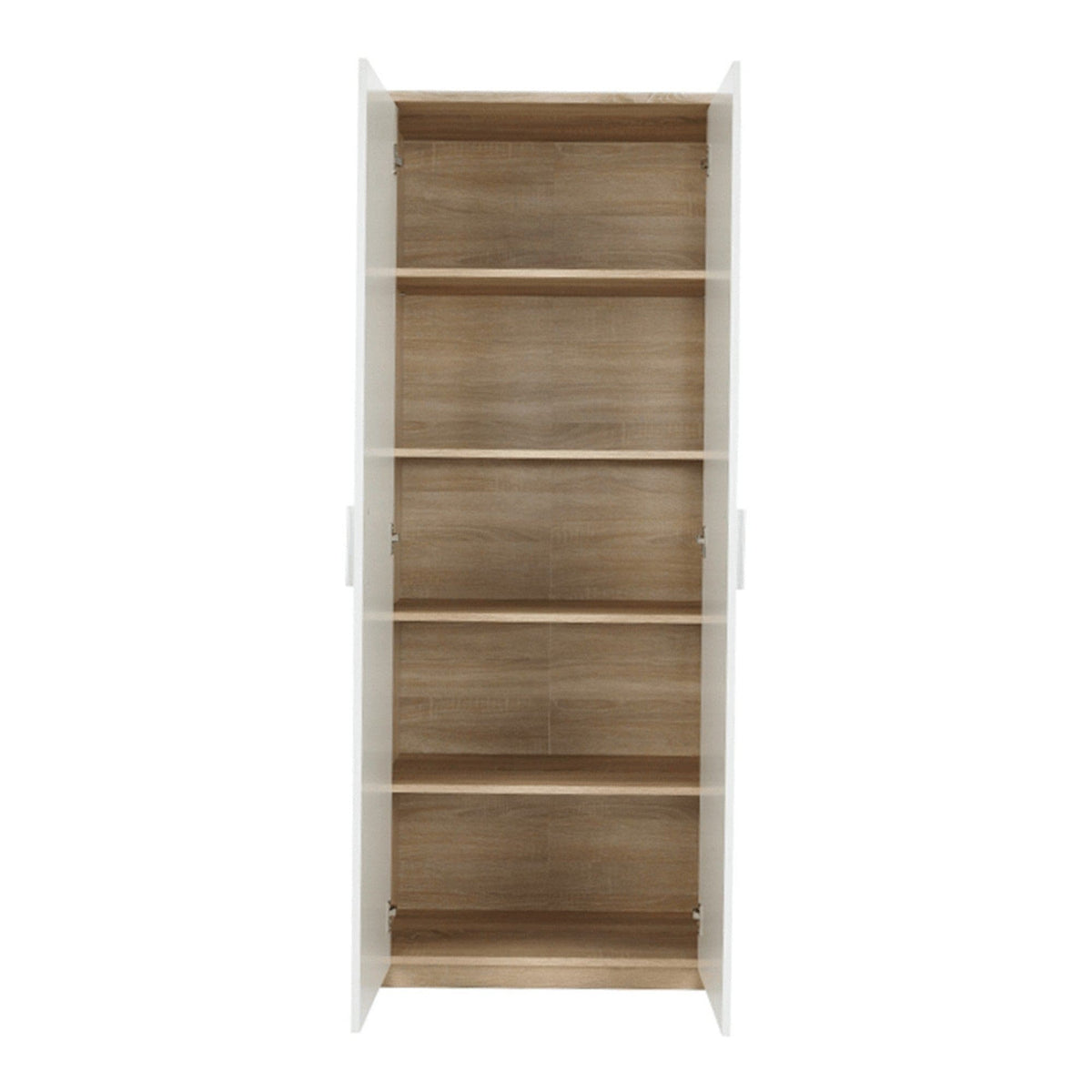 Dulap JOHAN 2 NEW 05, stejar sonoma/alb, DTD laminat, cu 2 usi, 73x34x186 cm