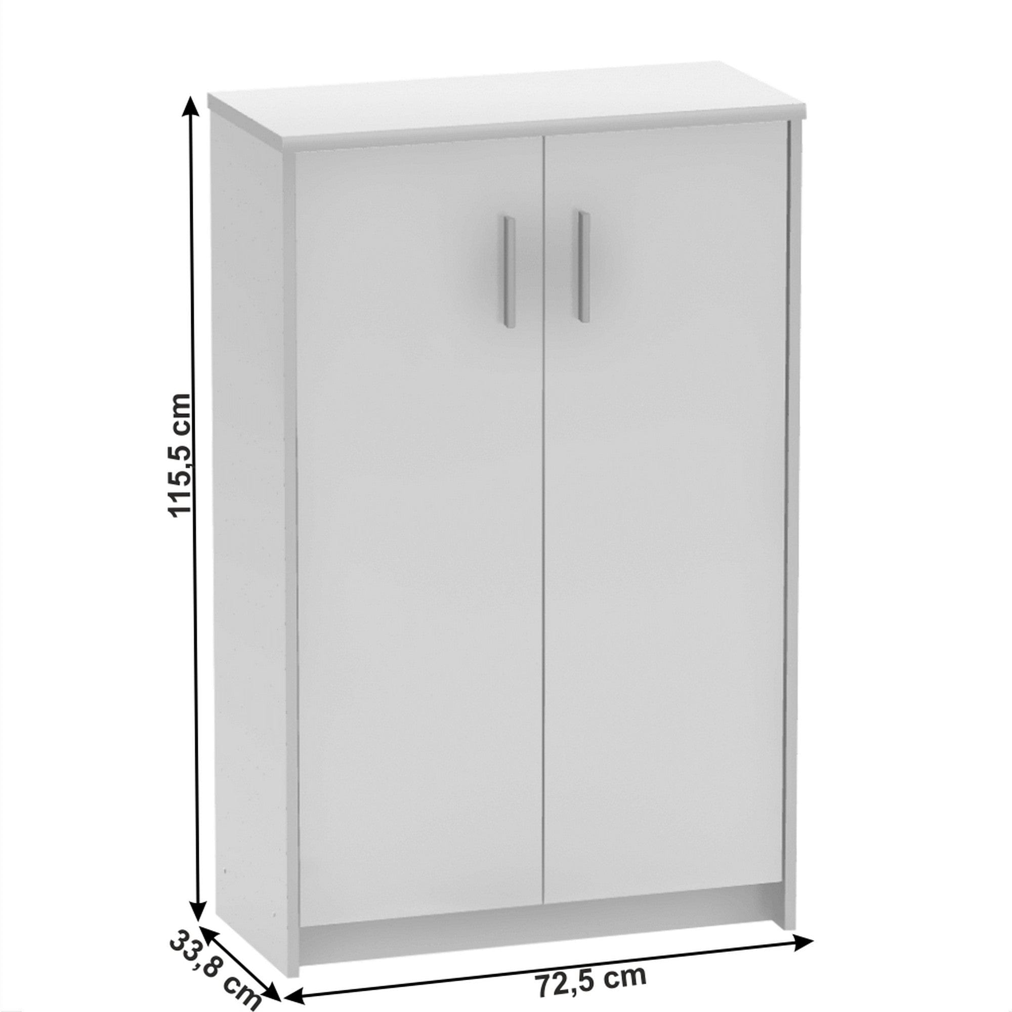 Dulap JOHAN 2 NEW 13, alb, DTD laminat, cu 2 usi, 73x34x116 cm