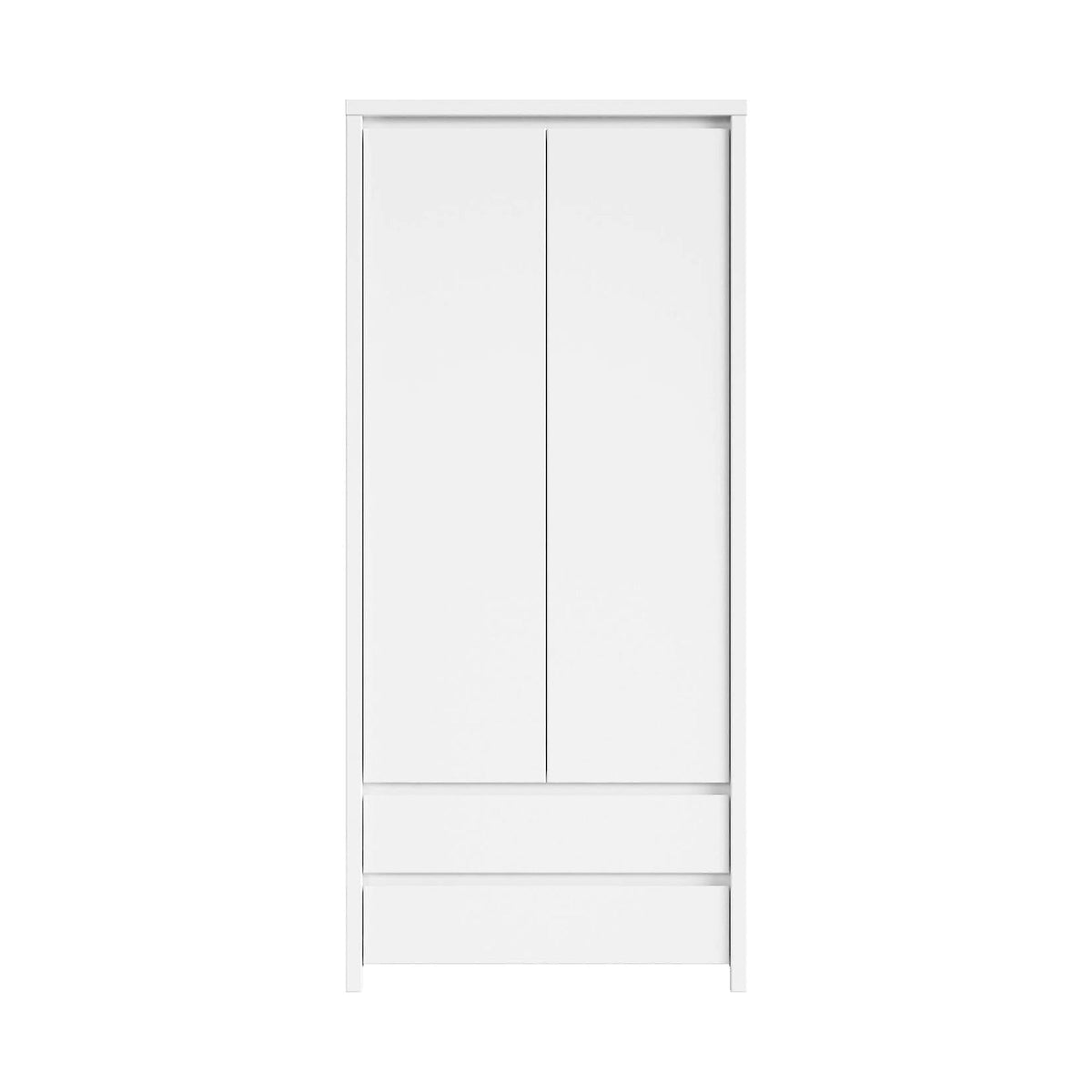 Dulap KASPIAN, alb, PAL, cu 2 usi si 2 sertare, 90x56x201 cm