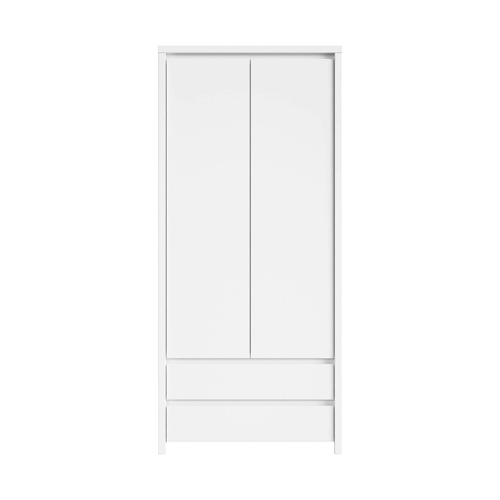 Dulap KASPIAN, alb, PAL, cu 2 usi si 2 sertare, 90x56x201 cm