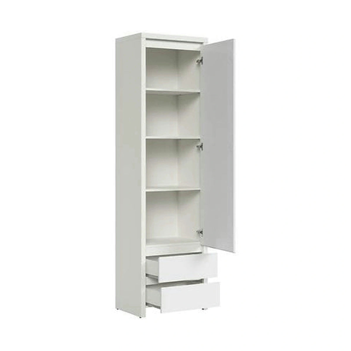 Dulap KASPIAN, alb, PAL, cu o usa si 2 rafturi, 56x41x201 cm