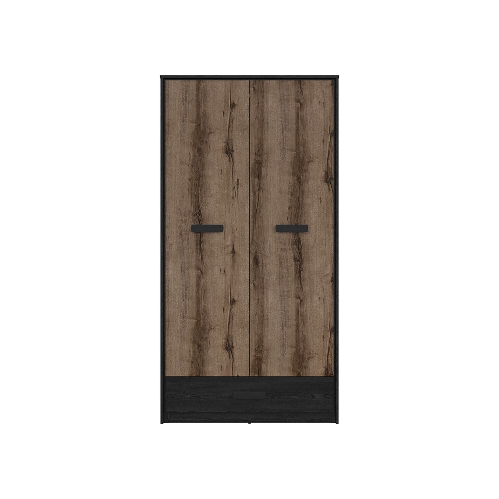 Dulap KASSEL, nuc/negru, PAL melaminat, cu 2 usi si un sertar, 100x55x195 cm