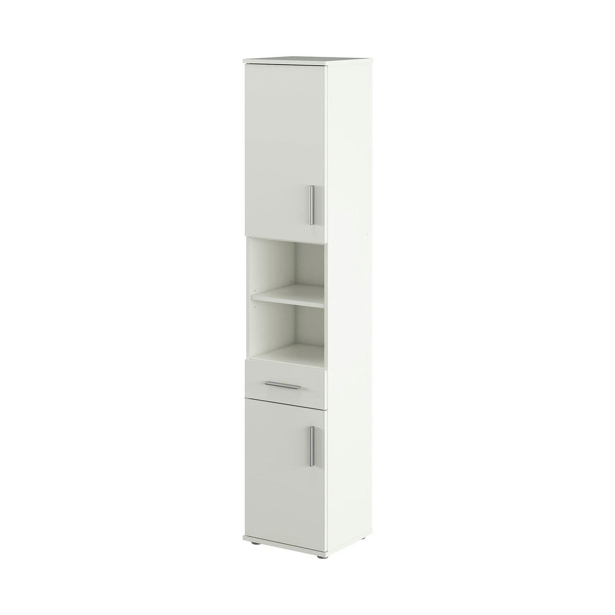 Dulap LESSY NEW 05, alb, DTD laminat, cu 2 usi si un sertar, 38x35x191 cm