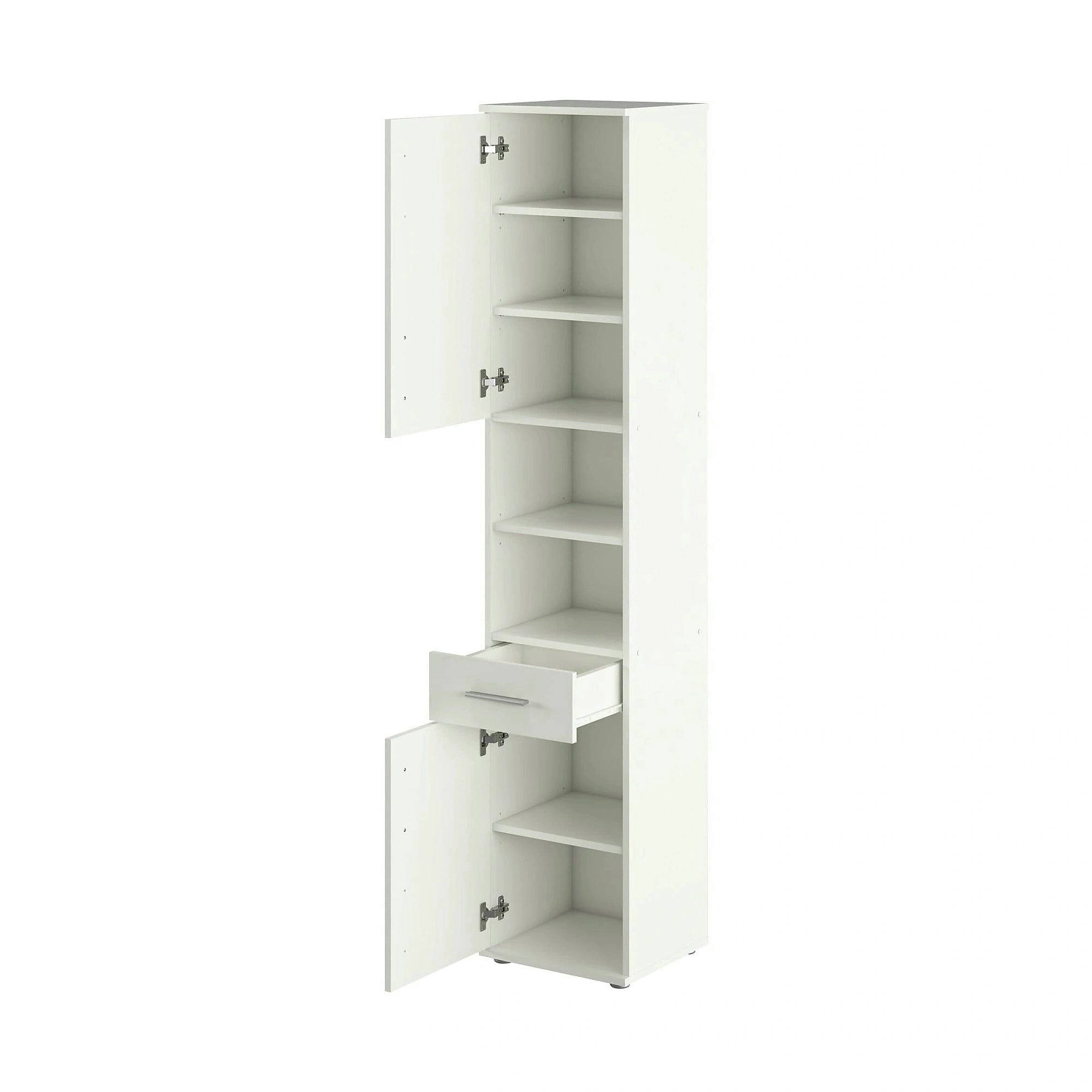 Dulap LESSY NEW 05, alb, DTD laminat, cu 2 usi si un sertar, 38x35x191 cm