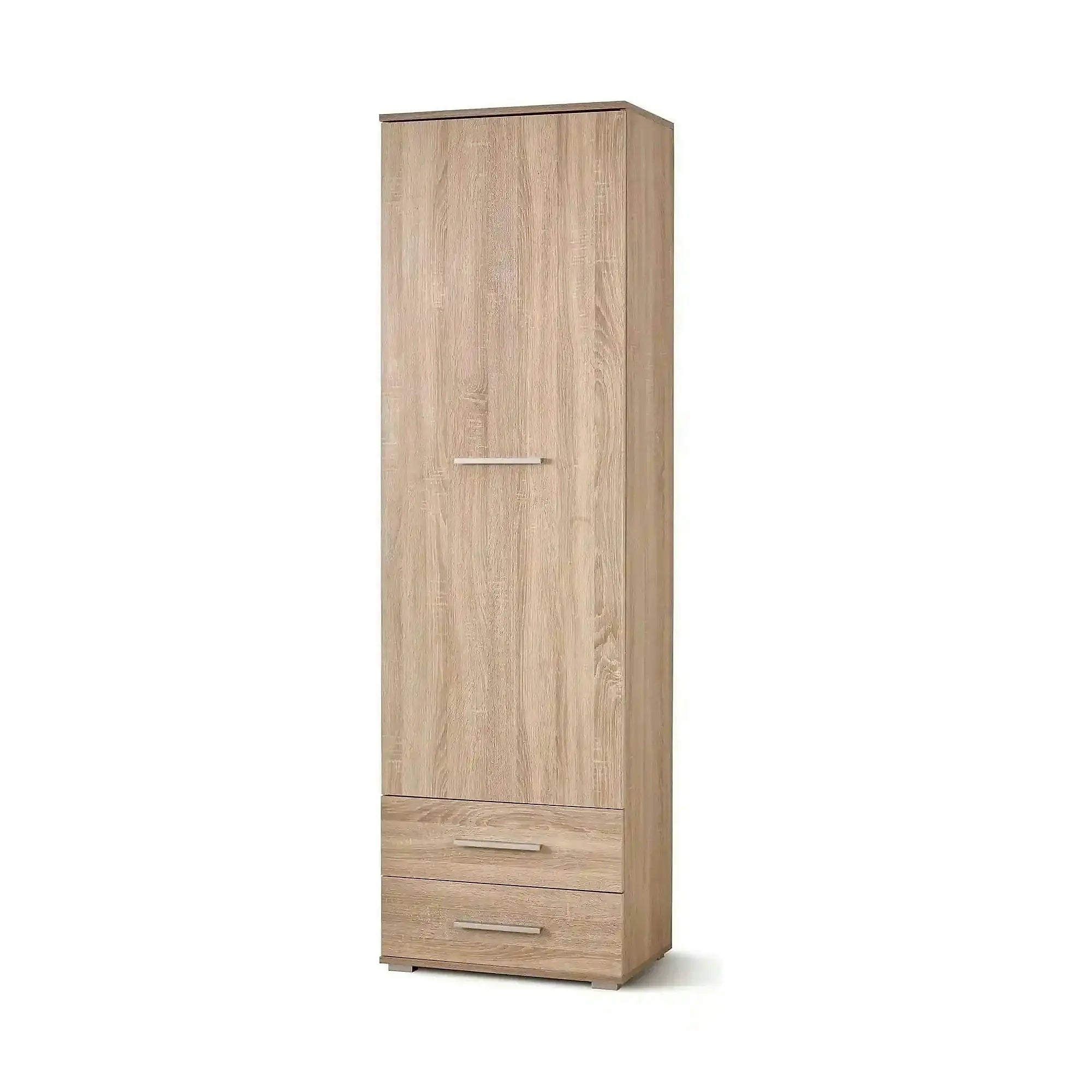 Dulap LIMA REG1, stejar sonoma, PAL laminat, cu o usa si 2 sertare, 60x40x200 cm
