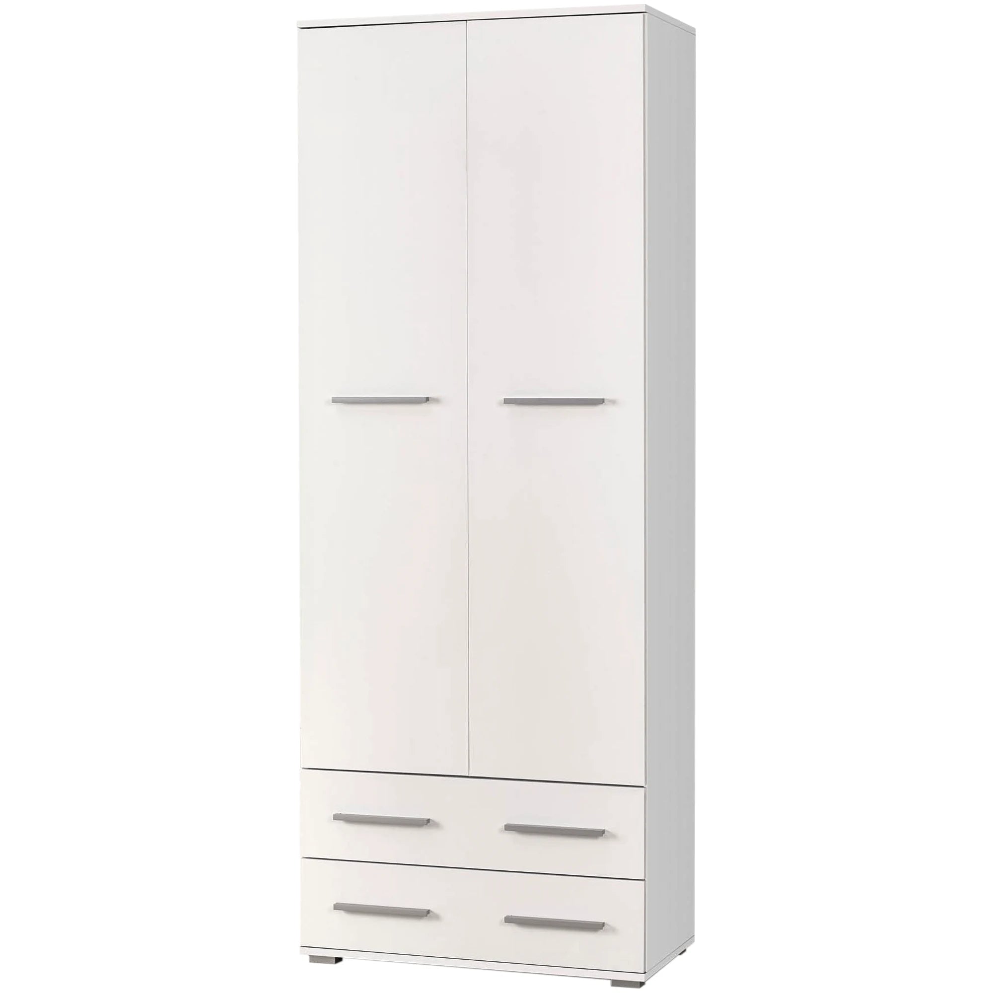 Dulap LIMA REG2, alb, PAL laminat, cu o usa si 2 sertare, 77x40x200 cm