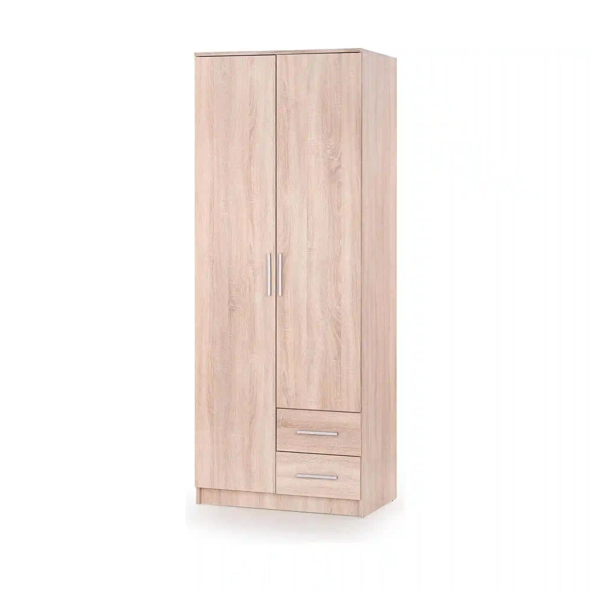 Dulap LIMA S-2, stejar sonoma, PAL laminat, cu 2 usi si 2 sertare, 80x52x205 cm