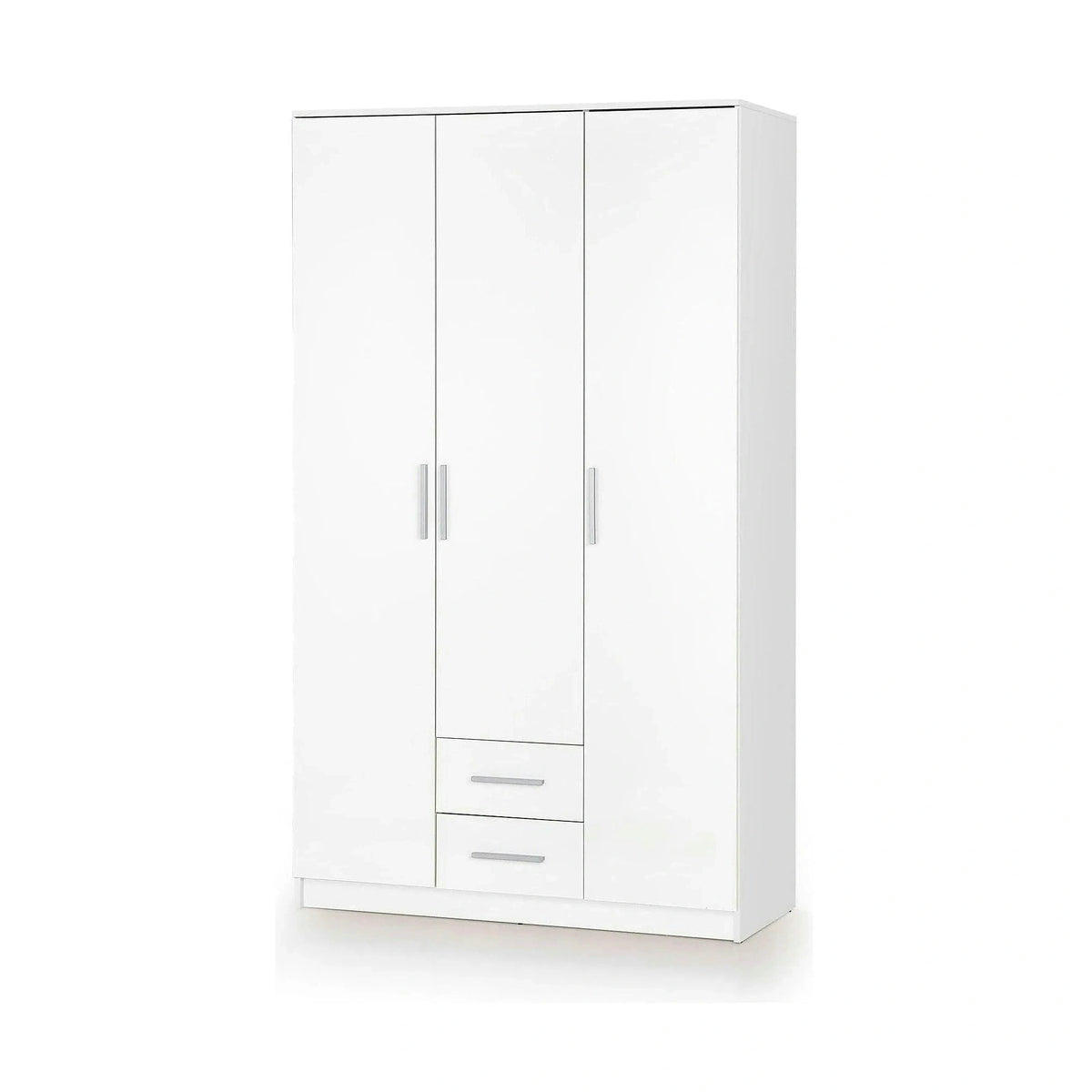 Dulap LIMA S-3, alb, PAL laminat, cu 3 usi si 2 sertare, 120x52x205 cm