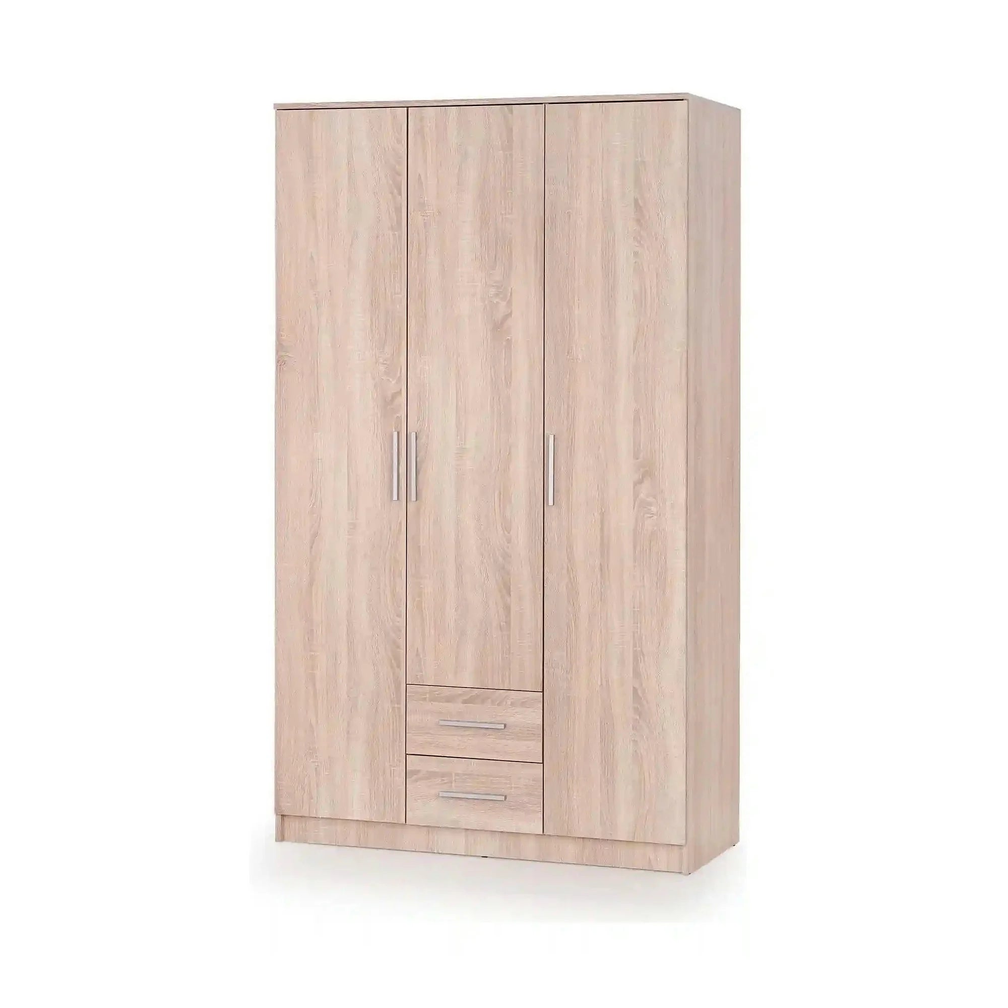Dulap LIMA S-3, stejar sonoma, PAL laminat, cu 3 usi si 2 sertare, 120x52x205 cm