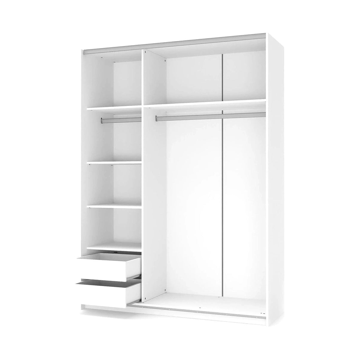 Dulap LIMA S1, alb, PAL laminat, cu 2 usi, 153x58x210 cm