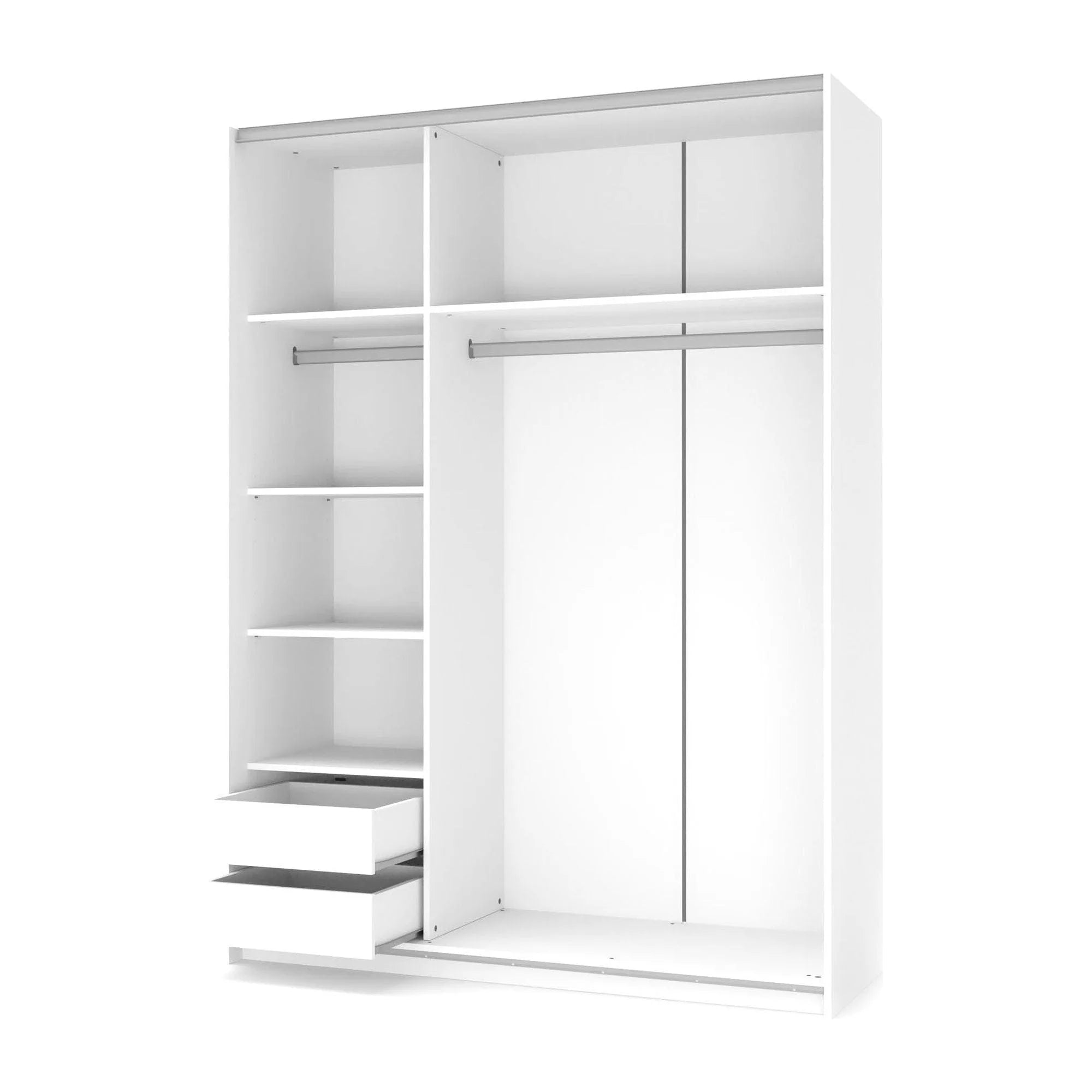 Dulap LIMA S1, alb, PAL laminat, cu 2 usi, 153x58x210 cm