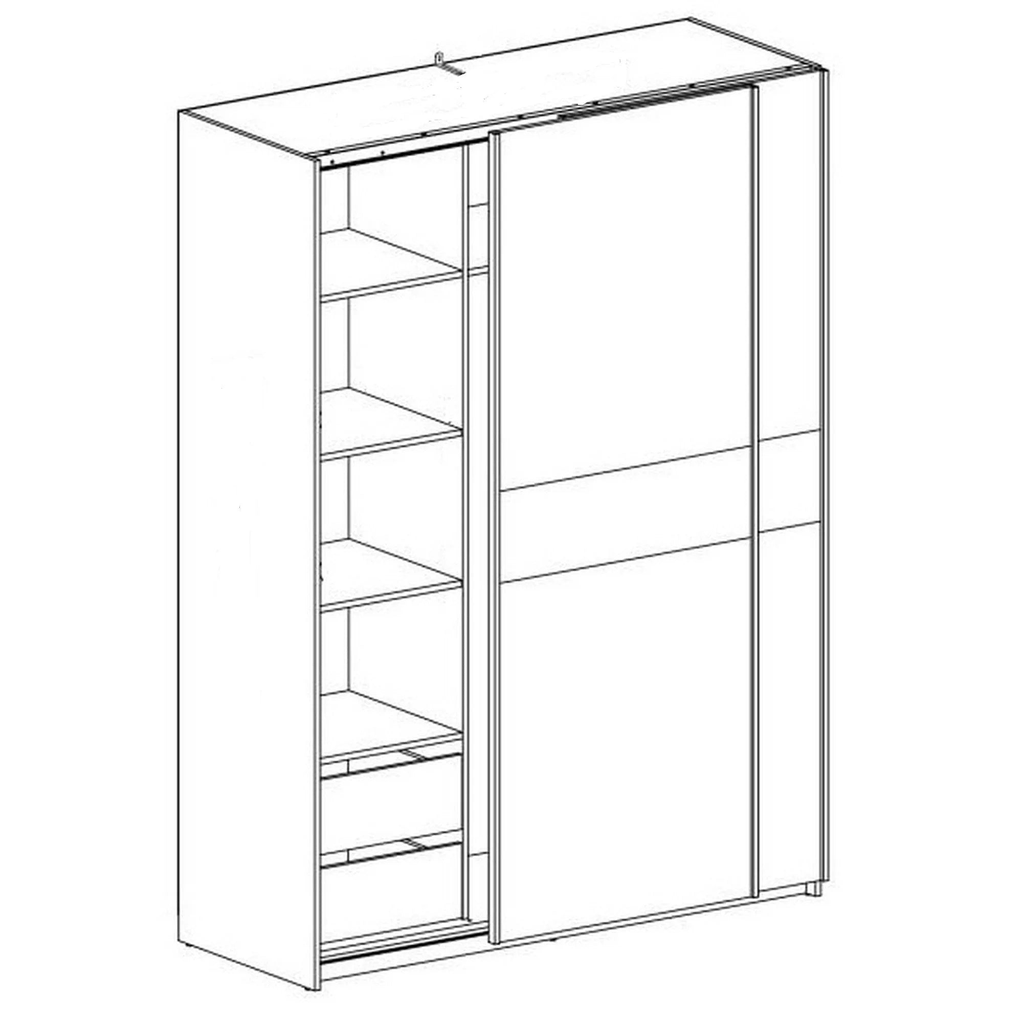 Dulap LIMA S1, alb/stejar sonoma, PAL laminat, cu 2 usi, 153x58x210 cm