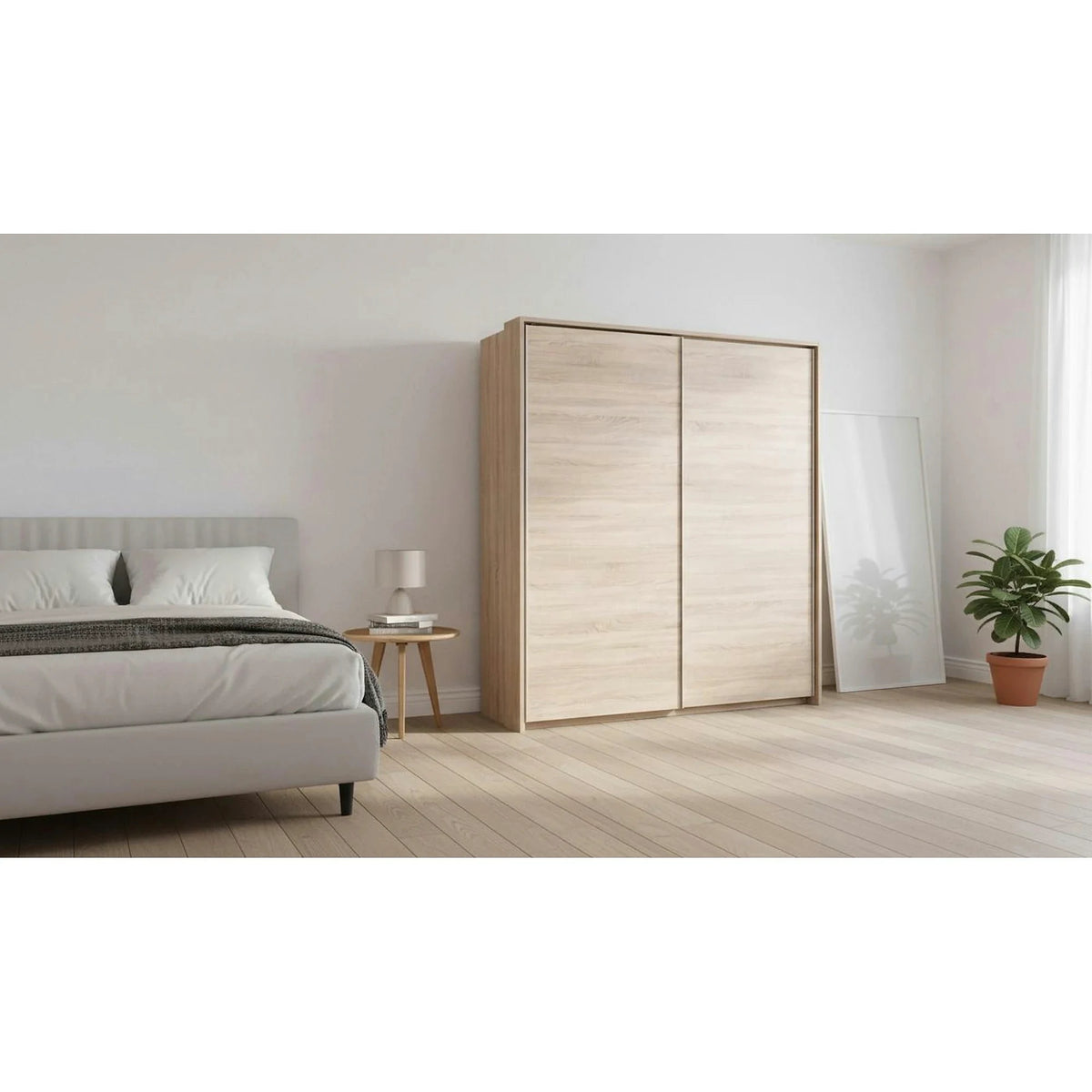 Dulap LIMA S1, stejar sonoma, cu 2 usi, 153x58x210 cm