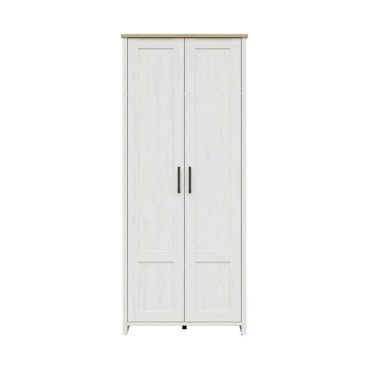 Dulap LOKSA, alb/stejar, PAL laminat, cu 2 usi, 85x37x201 cm