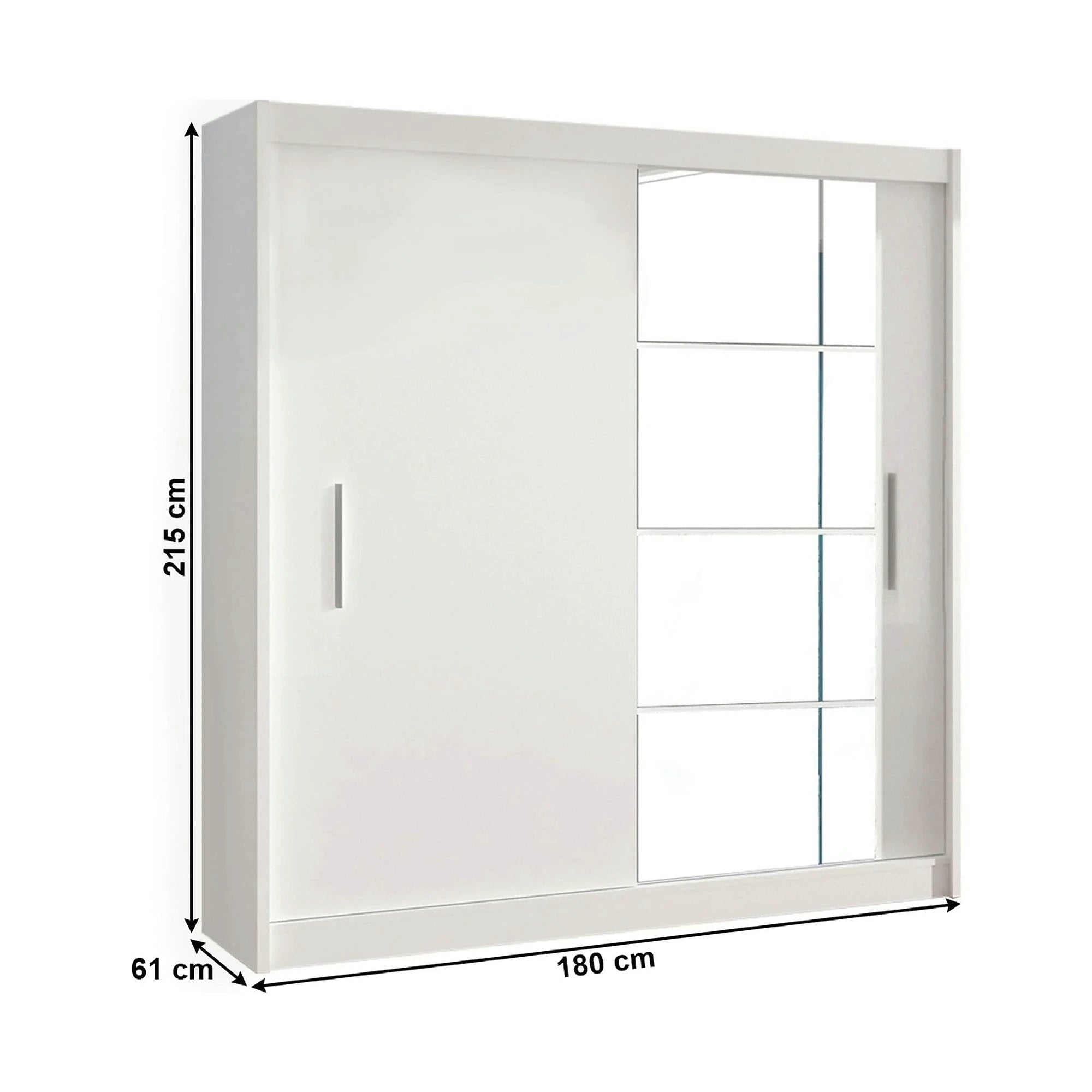 Dulap LOW, alb, DTD laminat, cu 2 usi, 180x61x215 cm