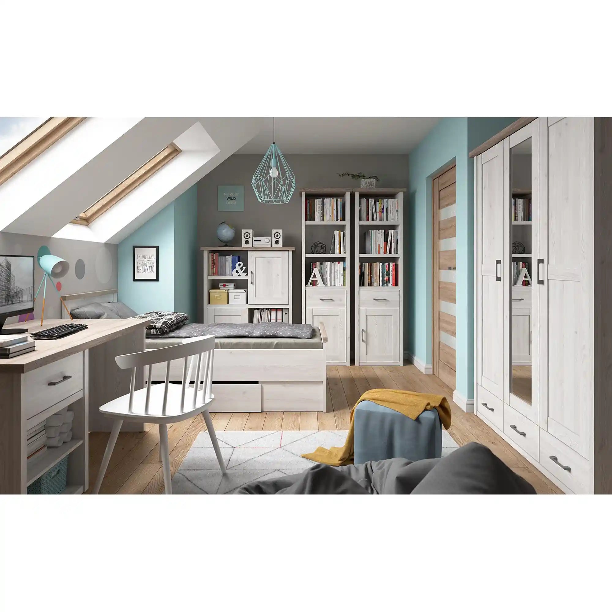 Dulap LUCA JUZI, zada sibiu deschis, PAL laminat, 148x62x201 cm