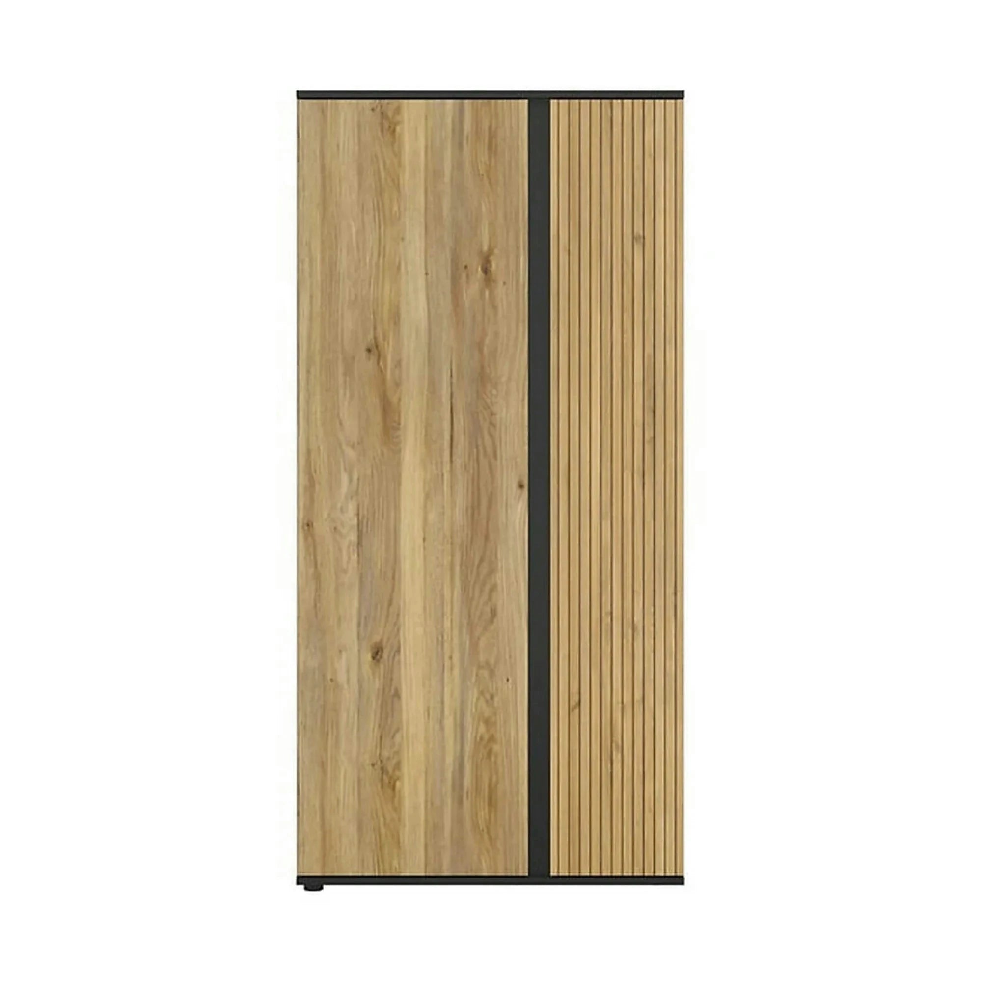 Dulap LUEN, stejar/negru, PAL laminat, cu 2 usi, 95x55x196 cm