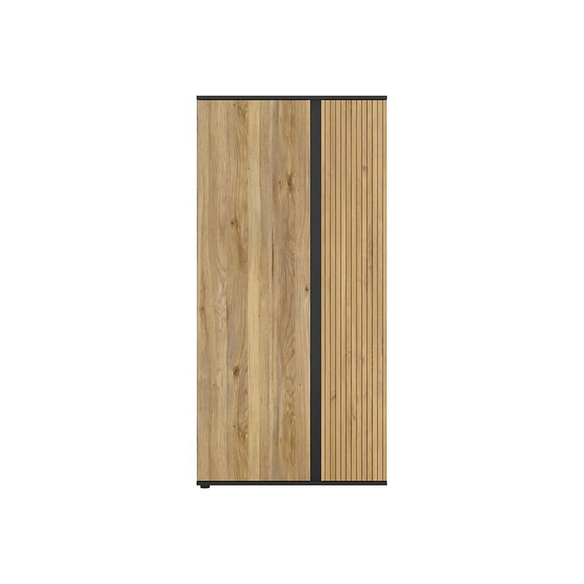 Dulap LUEN, stejar/negru, PAL laminat, cu 2 usi, 95x55x196 cm