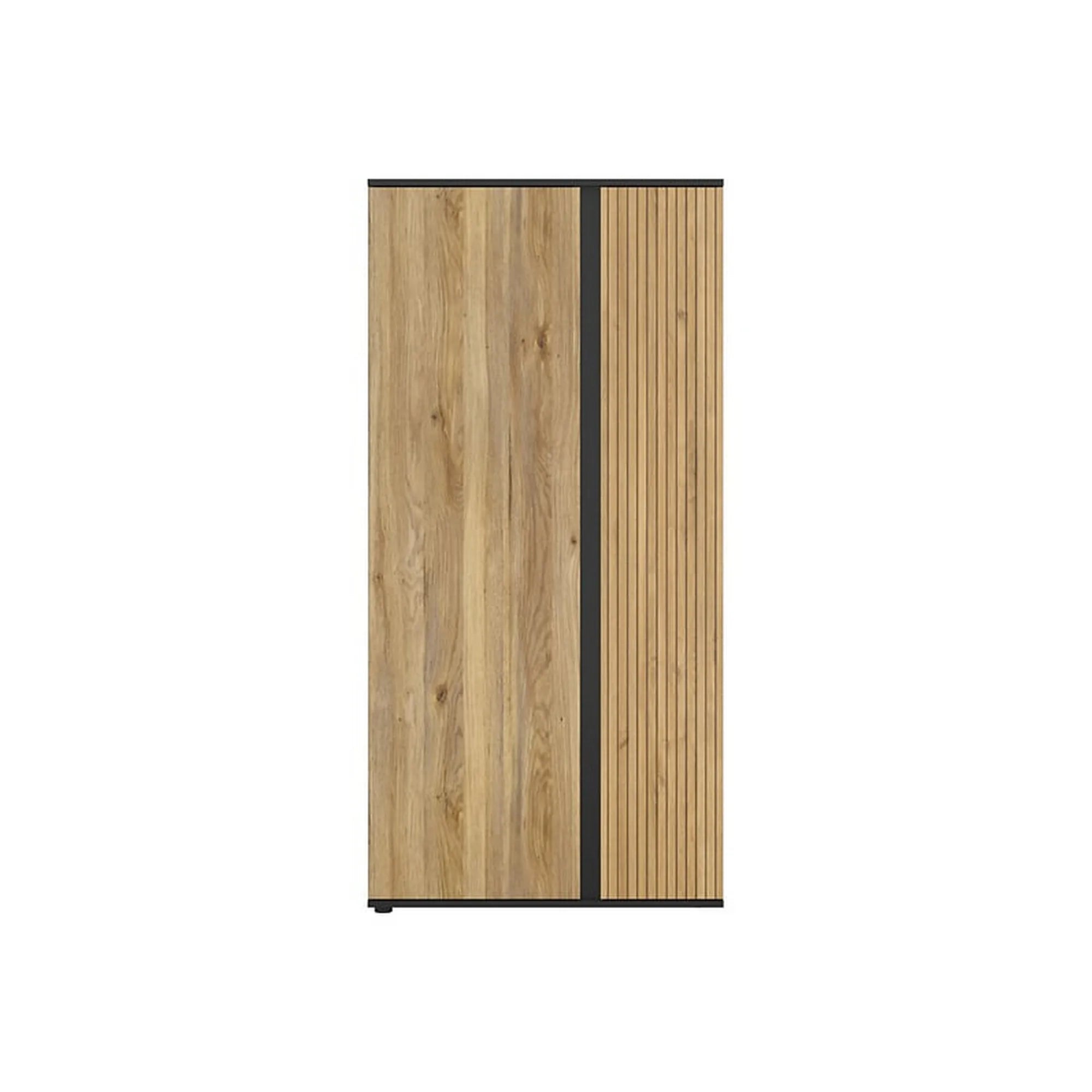 Dulap LUEN, stejar/negru, PAL laminat, cu 2 usi, 95x55x196 cm