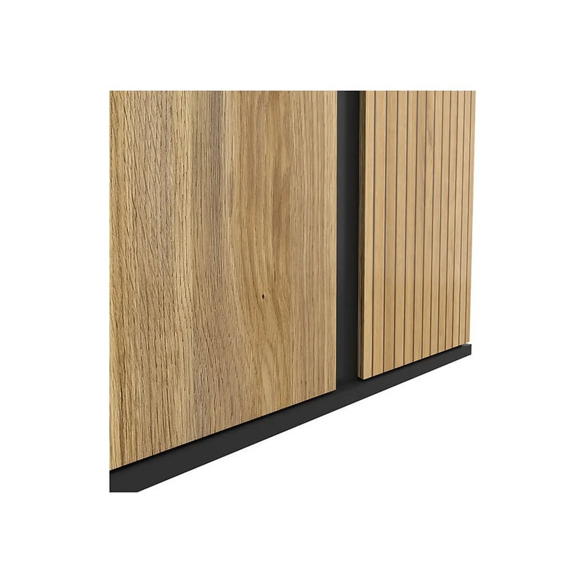 Dulap LUEN, stejar/negru, PAL laminat, cu 2 usi, 95x55x196 cm