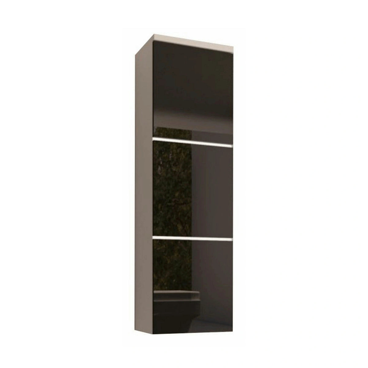 Dulap MASON BL 11, negru lucios/alb, DTD laminat, cu 3 usi si iluminare LED, 30x31x110 cm