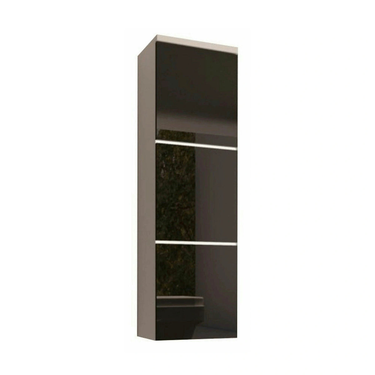Dulap MASON BL 11, negru lucios/alb, DTD laminat, cu 3 usi si iluminare LED, 30x31x110 cm