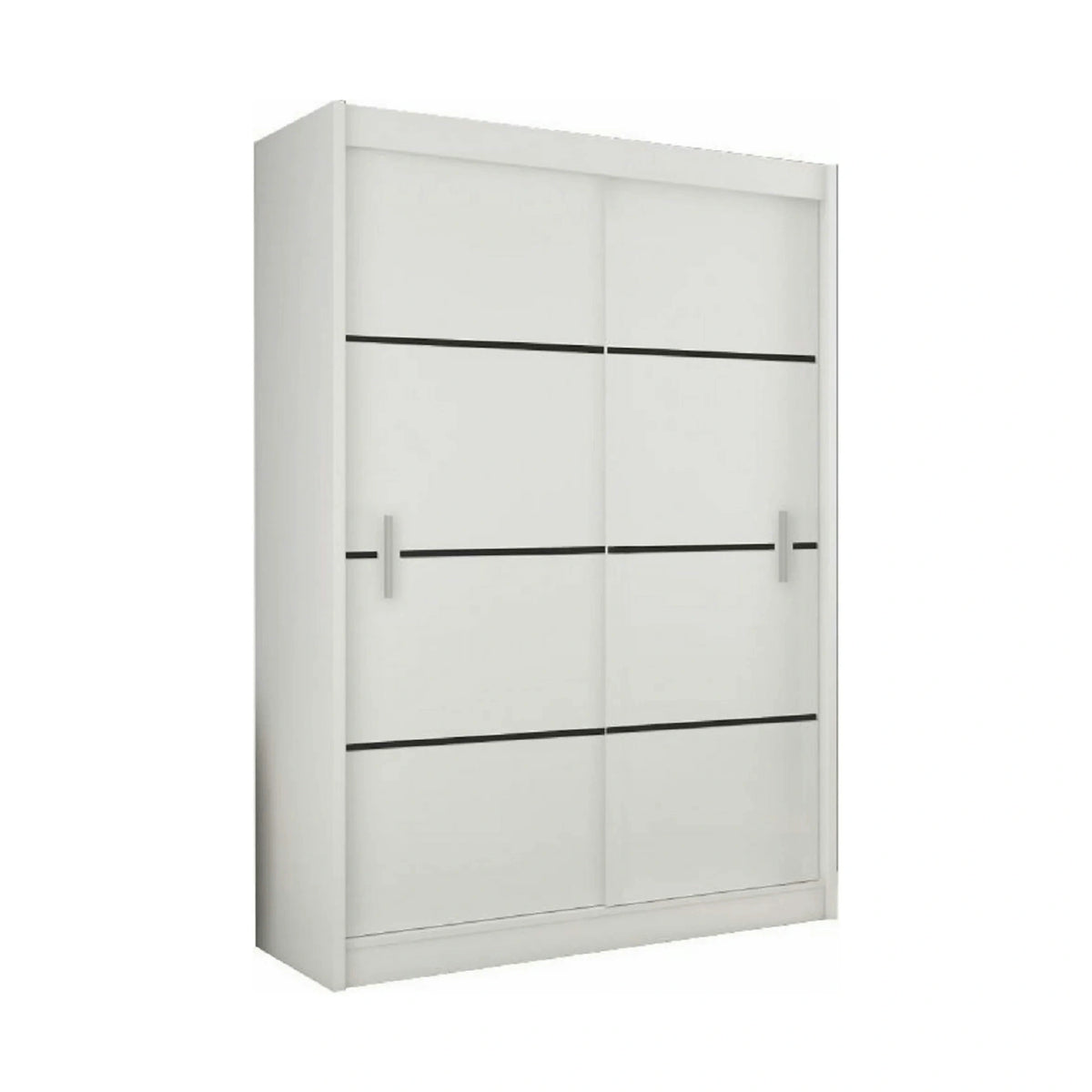 Dulap MERINA, alb/negru, PAL melaminat, cu 2 usi, 150x60x215 cm