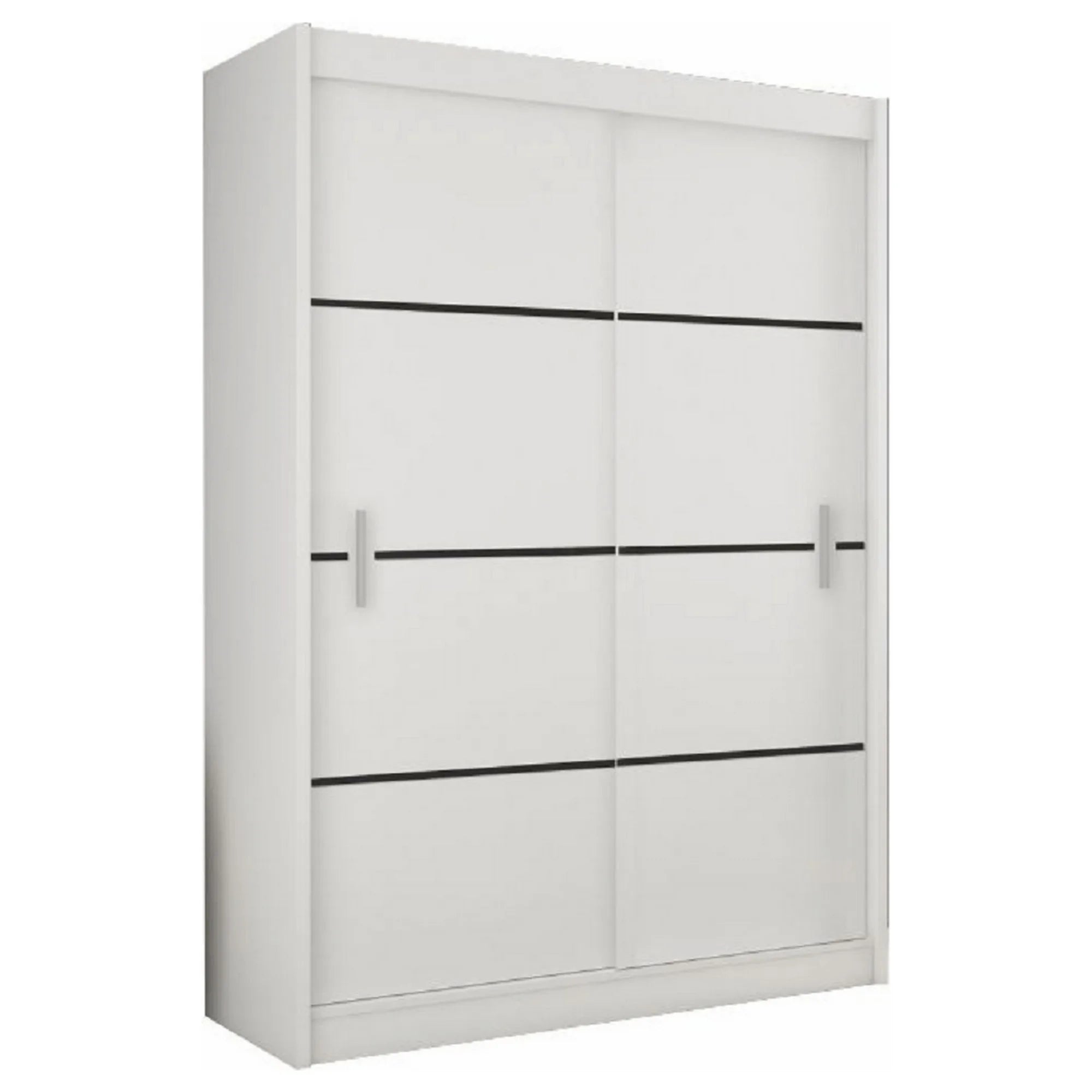 Dulap MERINA, alb/negru, PAL melaminat, cu 2 usi, 150x60x215 cm