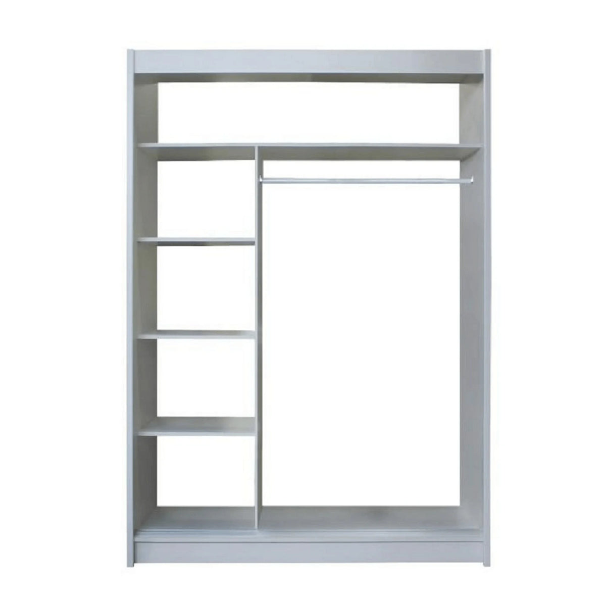 Dulap MERINA, alb/negru, PAL melaminat, cu 2 usi, 150x60x215 cm