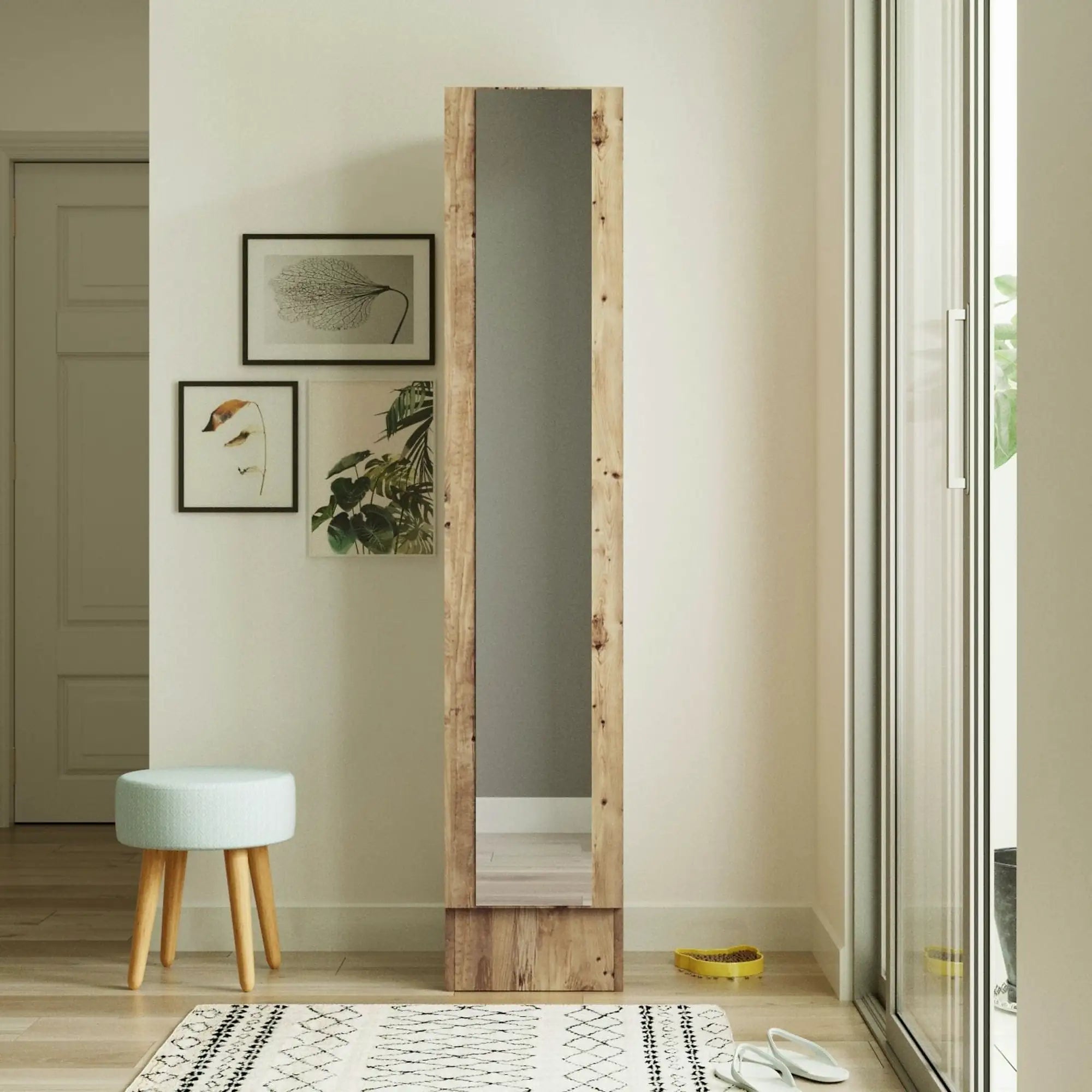 Dulap ML14-A, stejar, PAL melaminat, cu o usa, 36x36x180 cm