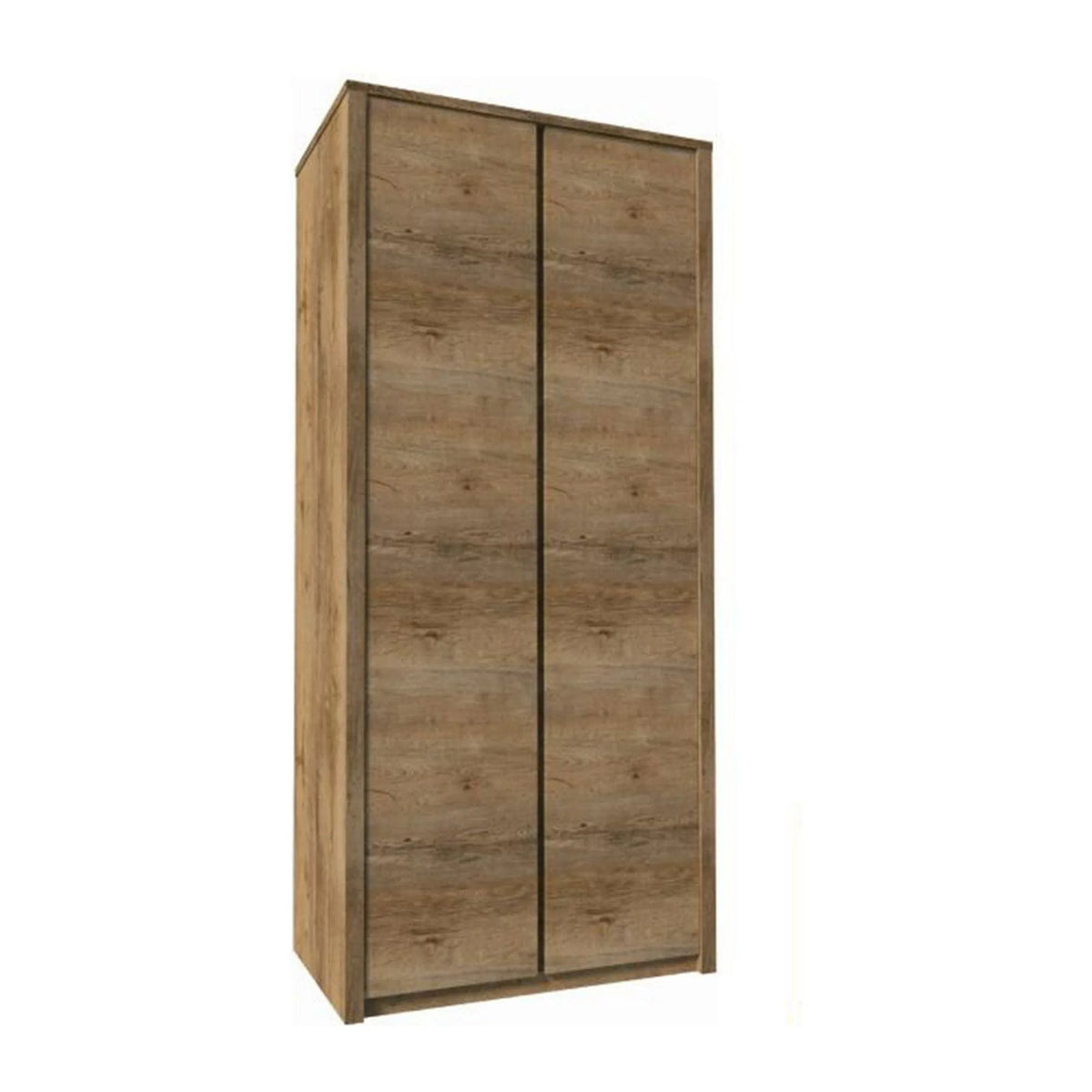 Dulap MONTANA S2D, stejar lefkas inchis, PAL melaminat, cu 2 usi, 90x53x197 cm