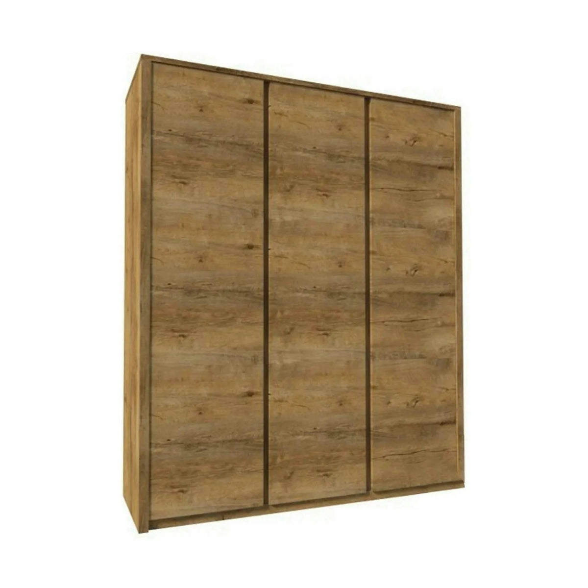 Dulap MONTANA S3D, stejar lefkas inchis, PAL melaminat, cu 3 usi, 166x53x197 cm