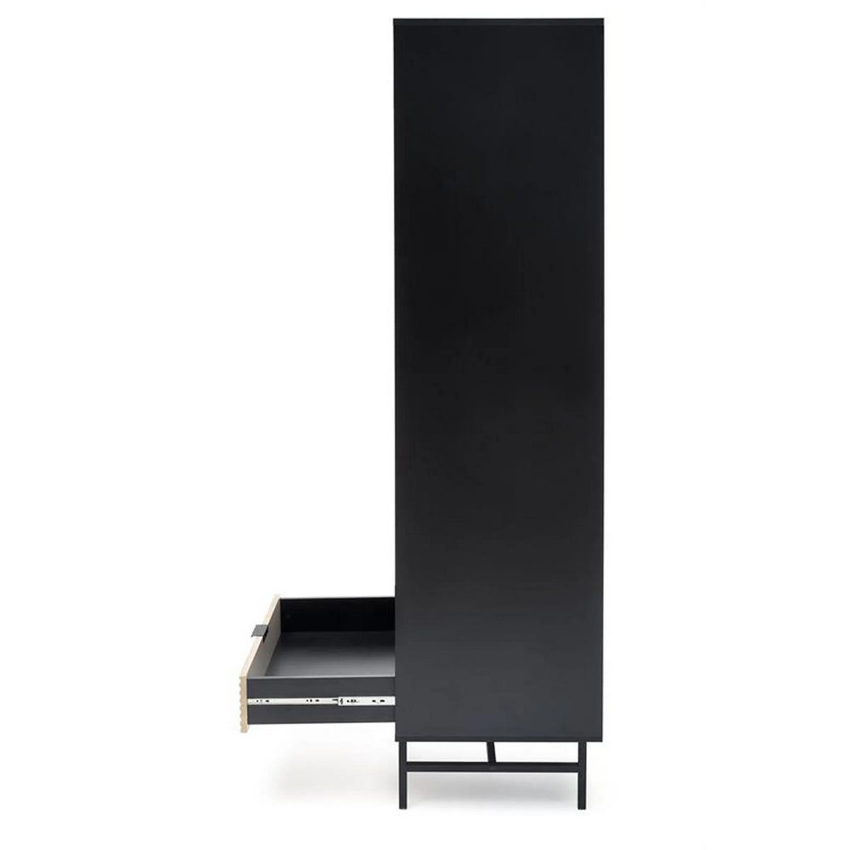 Dulap MURANO, stejar artisan/negru, cu 2 usi si 2 sertare, 80x53x205 cm