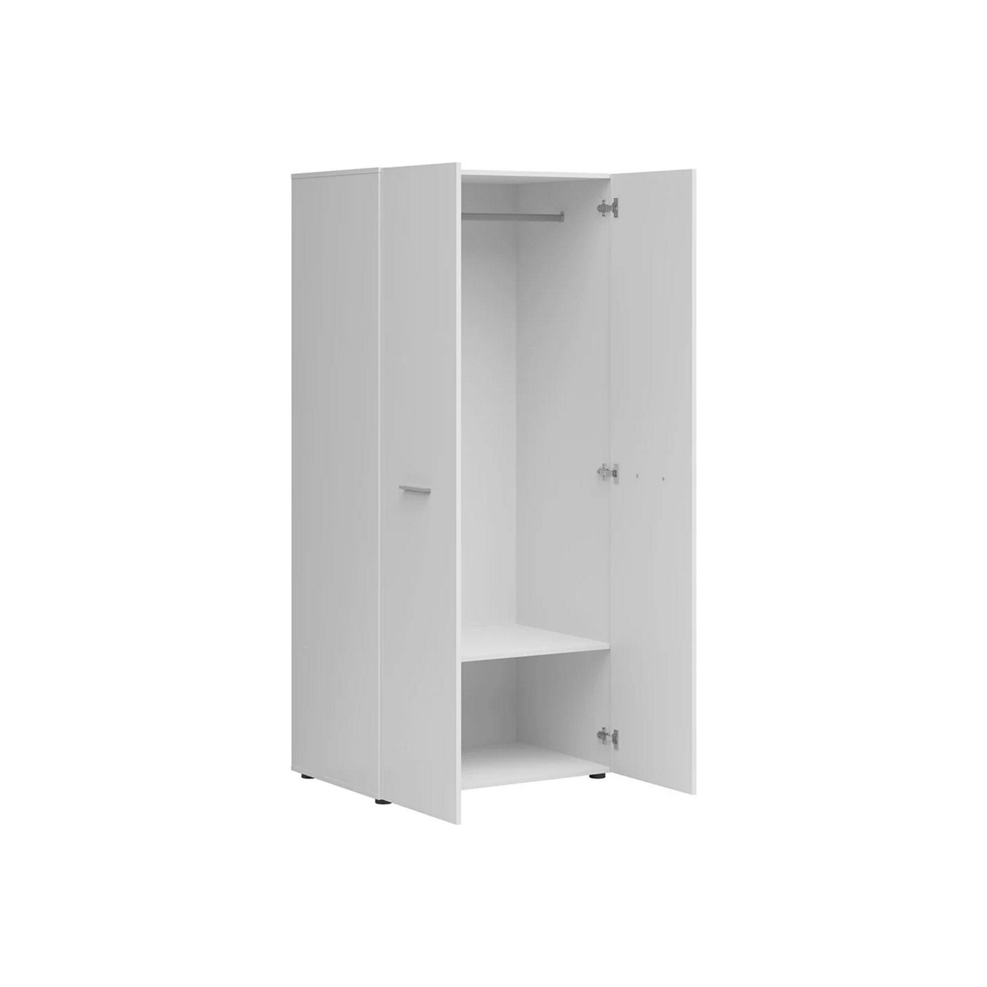 Dulap NENO, alb, PAL, cu 2 usi, 81x54x179 cm