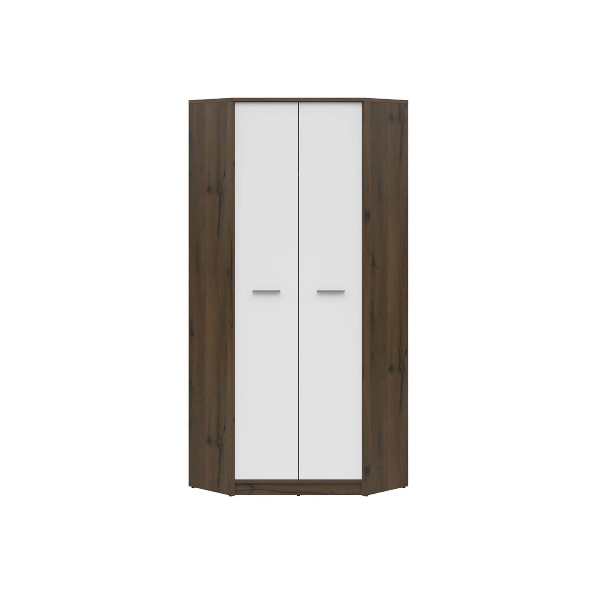 Dulap NEPO PLUS, alb/stejar nobil, PAL laminat, cu 2 usi, 80x80x197 cm