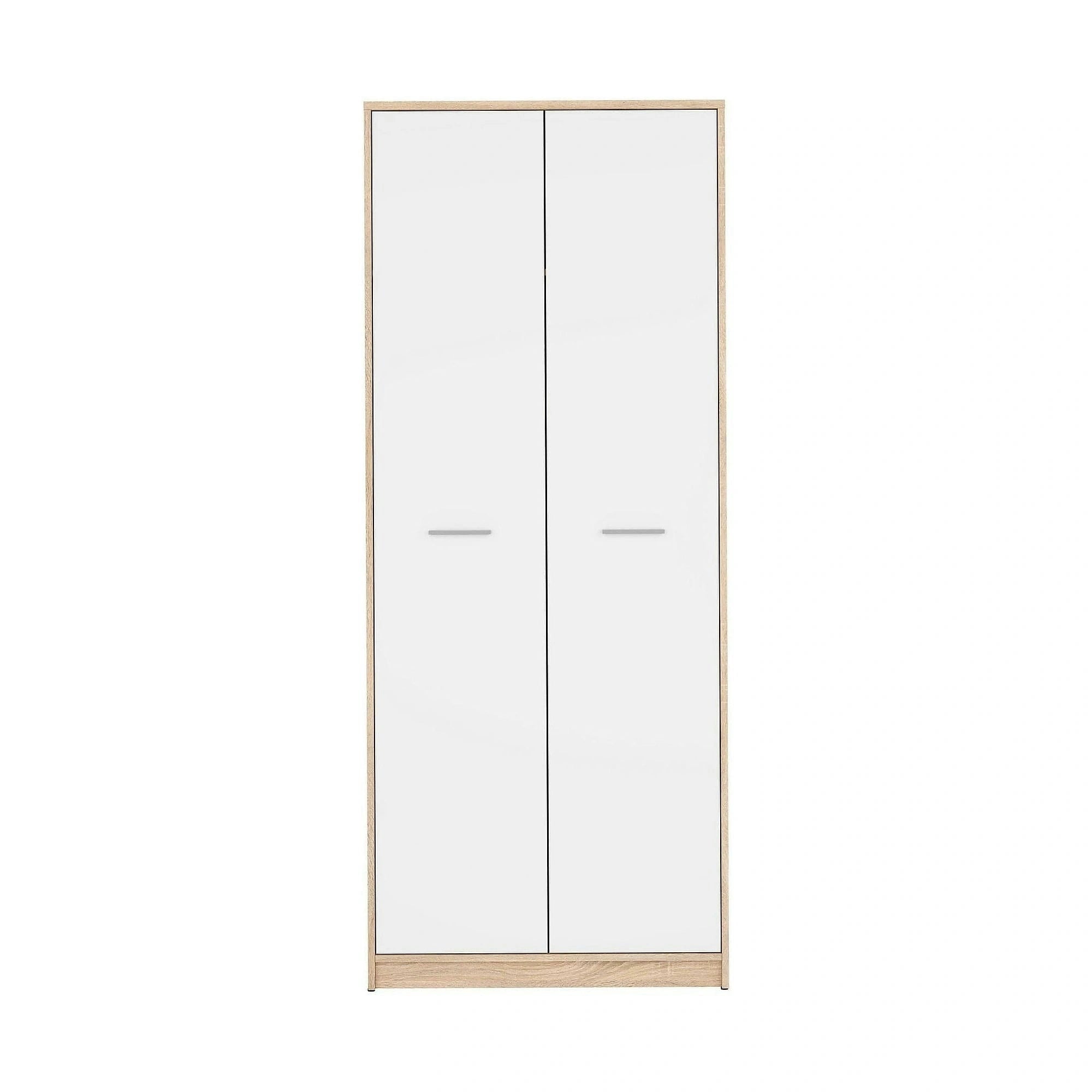 Dulap NEPO PLUS, alb/stejar sonoma, PAL, cu 2 usi, 80x55x197 cm