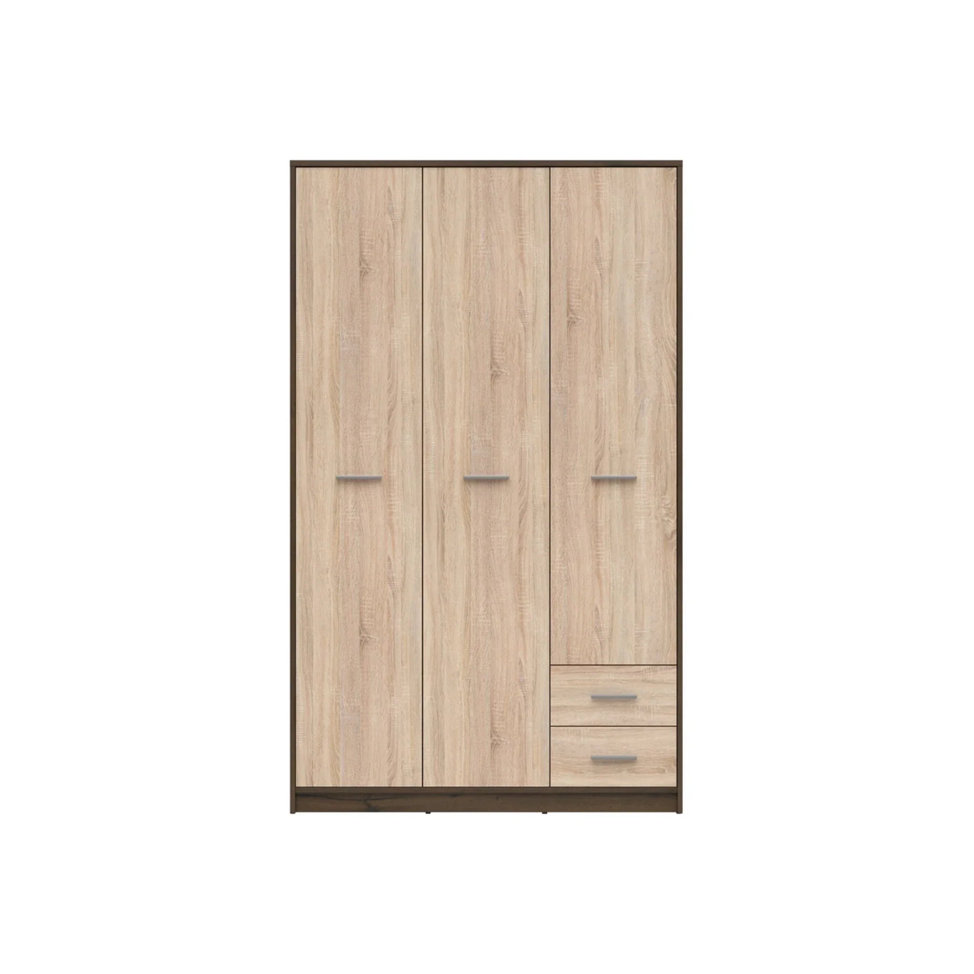 Dulap NEPO PLUS, stejar nobil/stejar sonoma, PAL laminat, cu 3 usi si 2 sertare, 119x55x197 cm