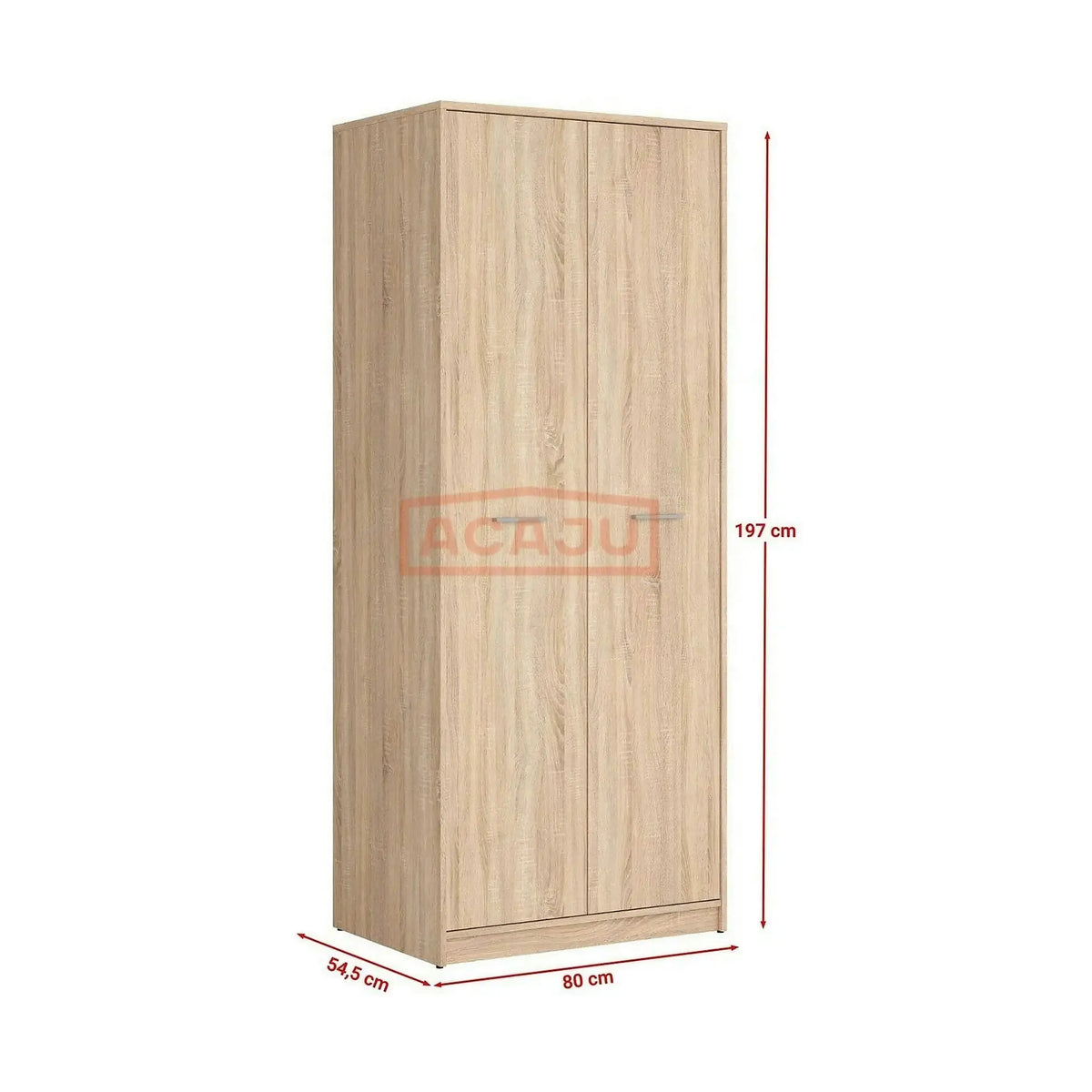 Dulap NEPO PLUS, stejar sonoma, PAL, cu 2 usi, 80x55x197 cm