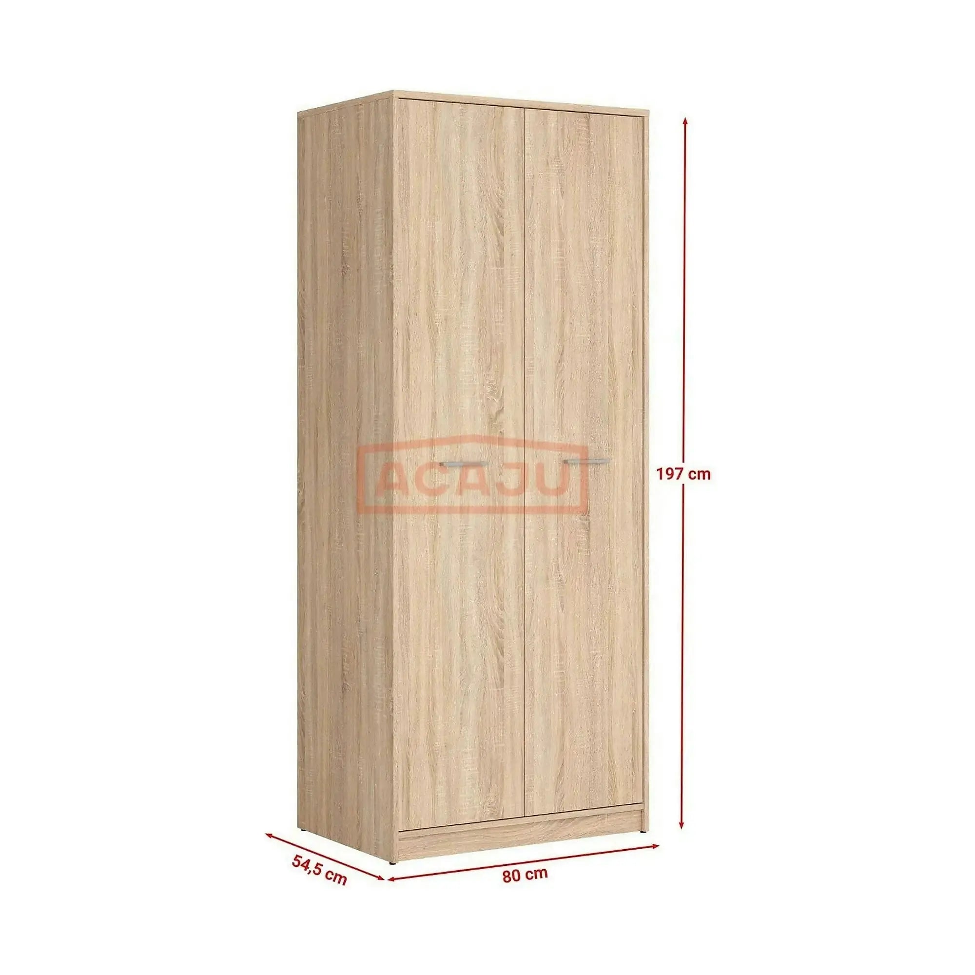 Dulap NEPO PLUS, stejar sonoma, PAL, cu 2 usi, 80x55x197 cm