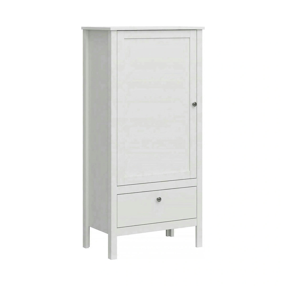 Dulap OLE, alb, PAL laminat, cu o usa si un sertar, 65x37x135 cm