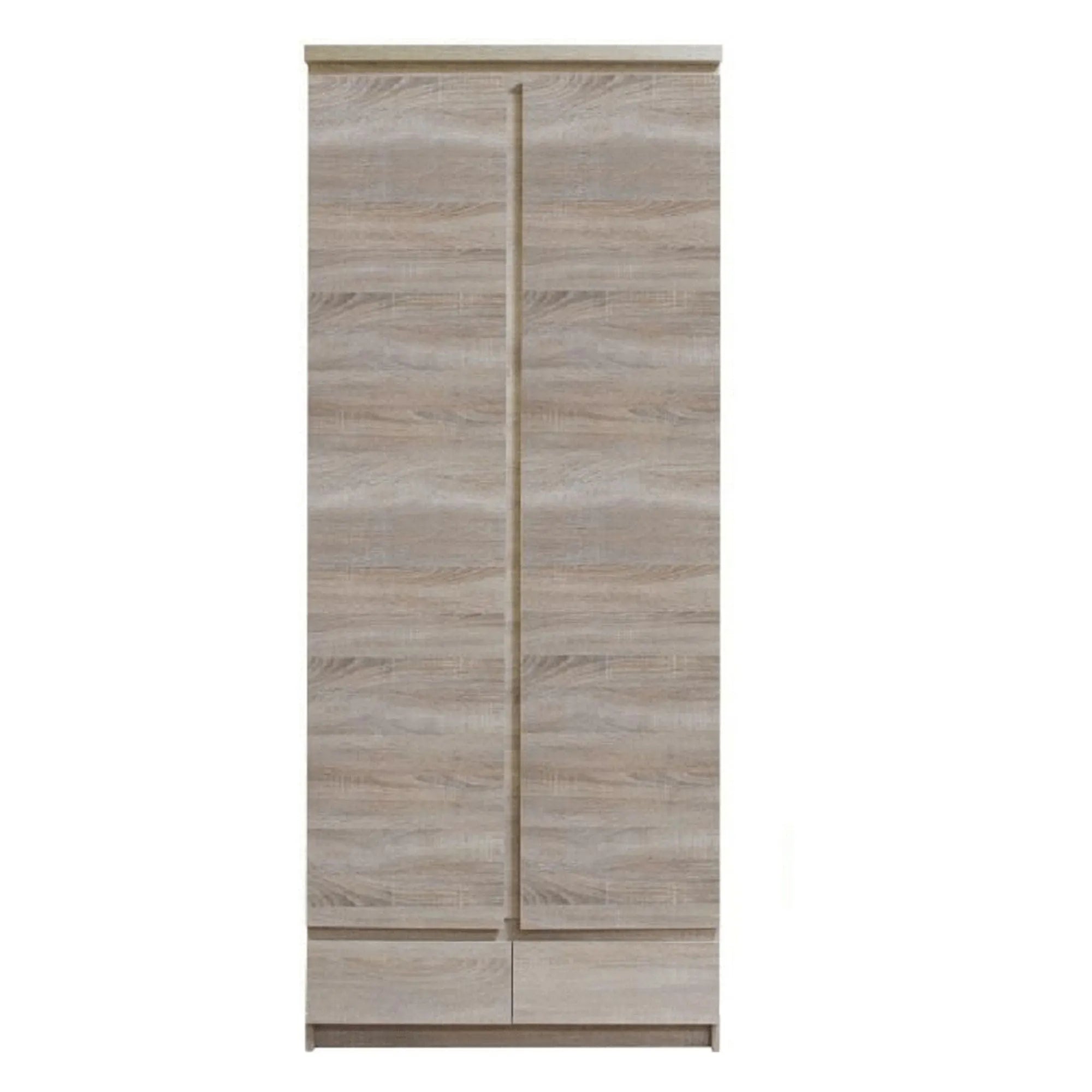 Dulap PANAMA TYP 01, stejar sonoma, PAL laminat, cu 2 usi si 2 sertare, 83x56x200 cm
