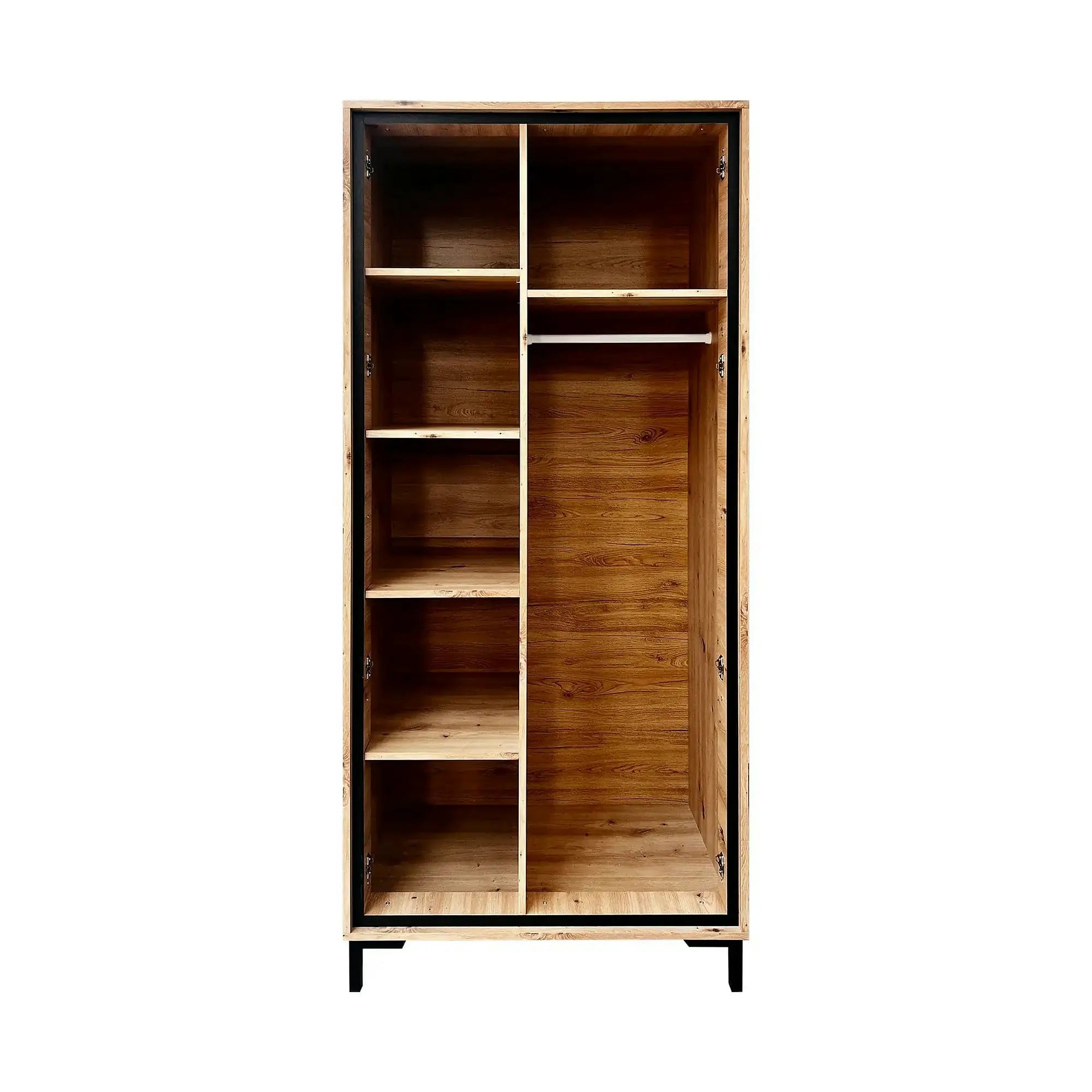 Dulap PARII PA01, stejar artisan/roz, PAL laminat, cu 2 usi, 89x54x196 cm