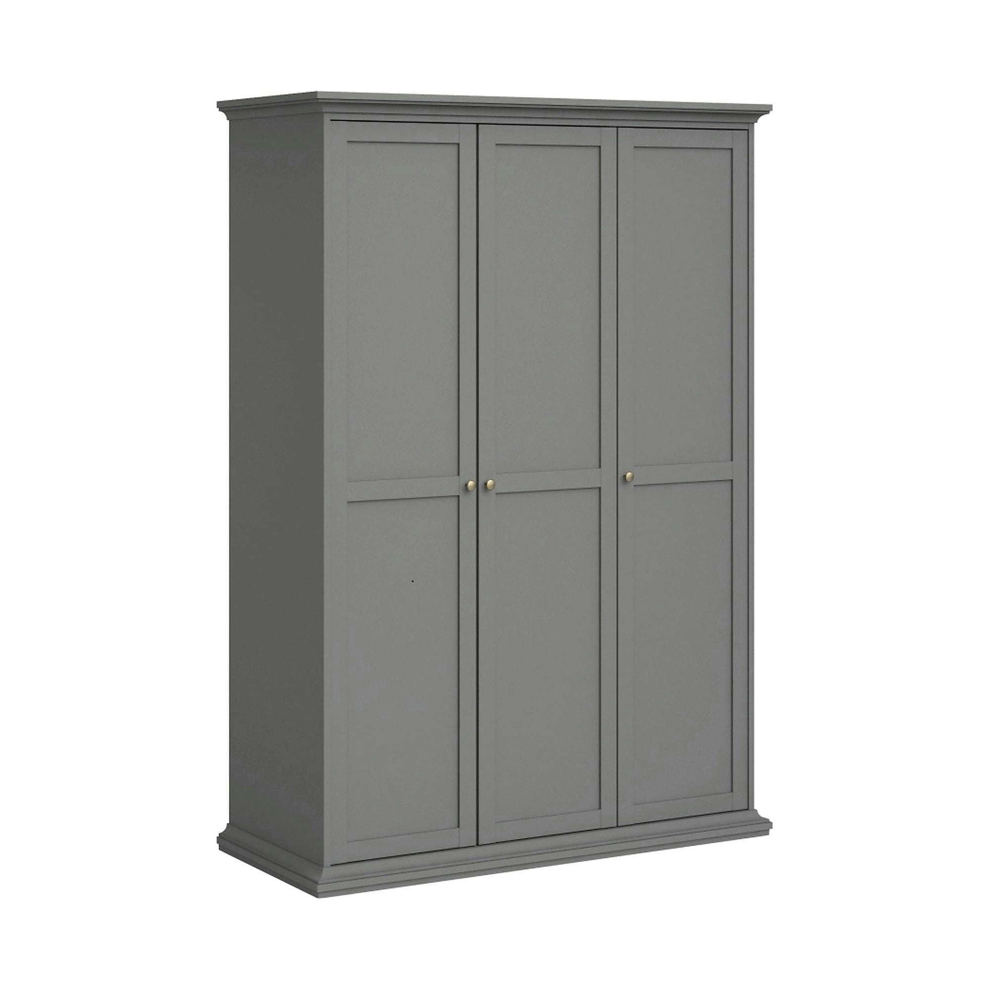 Dulap PARIS, gri, PAL laminat, cu 3 usi, 139x61x201 cm