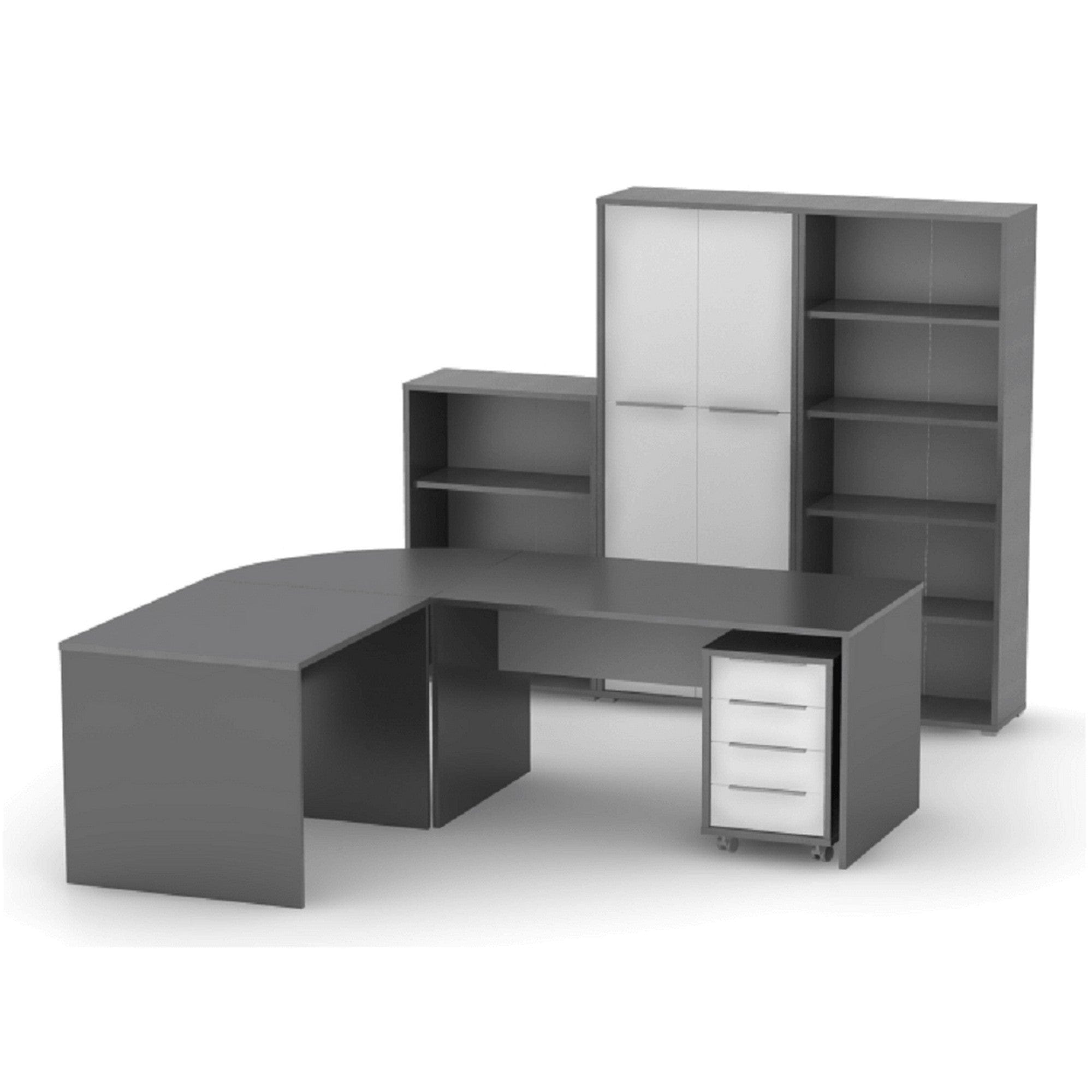 Dulap RIOMA NEW TIPUL 31, gri grafit/alb, DTD laminat, cu 2 usi, 75x38x183 cm