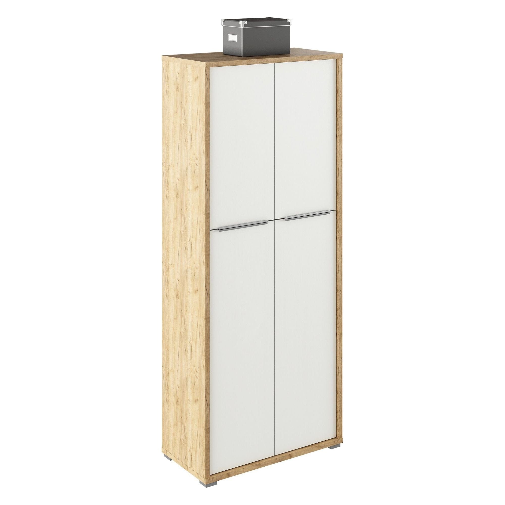 Dulap RIOMA TYP 07, stejar artisan/alb, DTD laminat, cu 4 usi, 75x38x183 cm