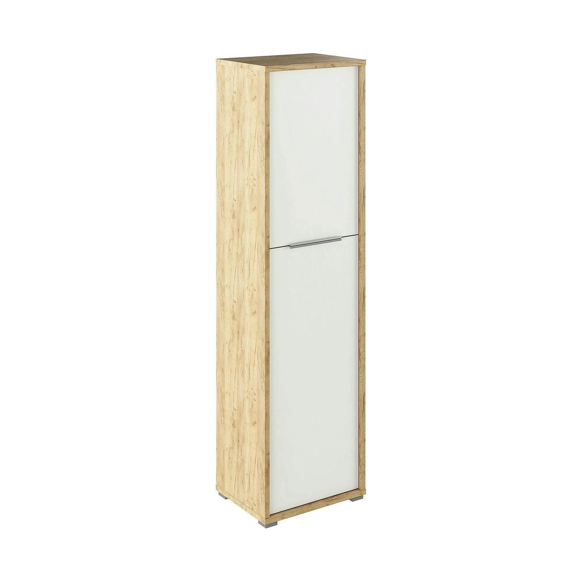 Dulap RIOMA TYP 08, stejar artisan/alb, DTD laminat, cu 2 usi, 50x38x183 cm